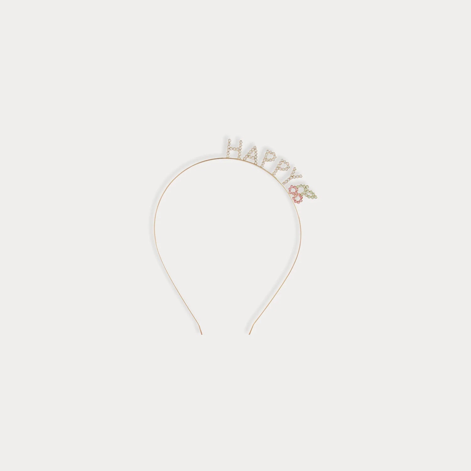 Girls White "Happy" Headband