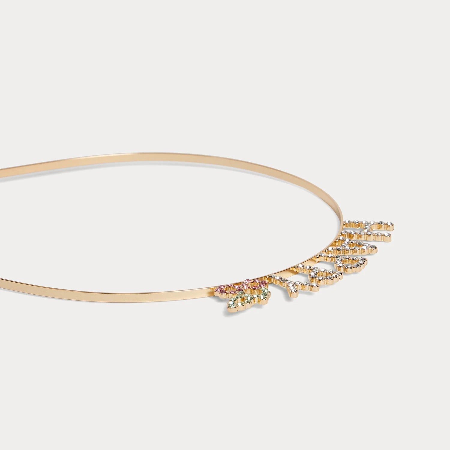 Girls White "Happy" Headband