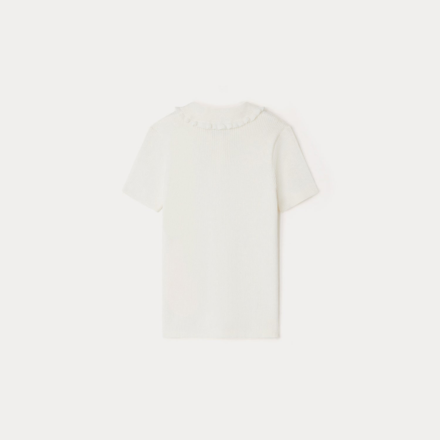 Girls White Cotton Polo Shirt