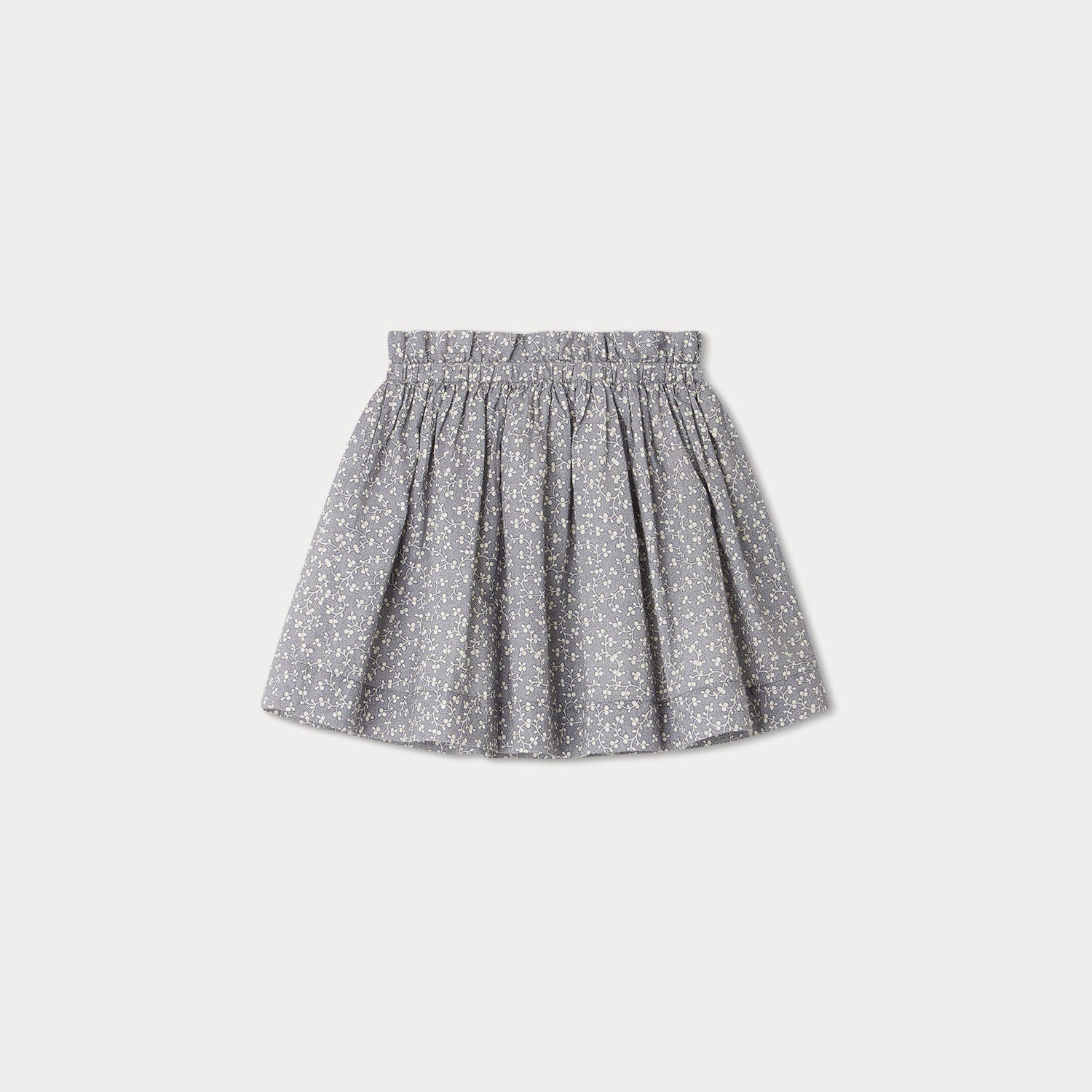 Girls Blue Floral Cotton Skirt