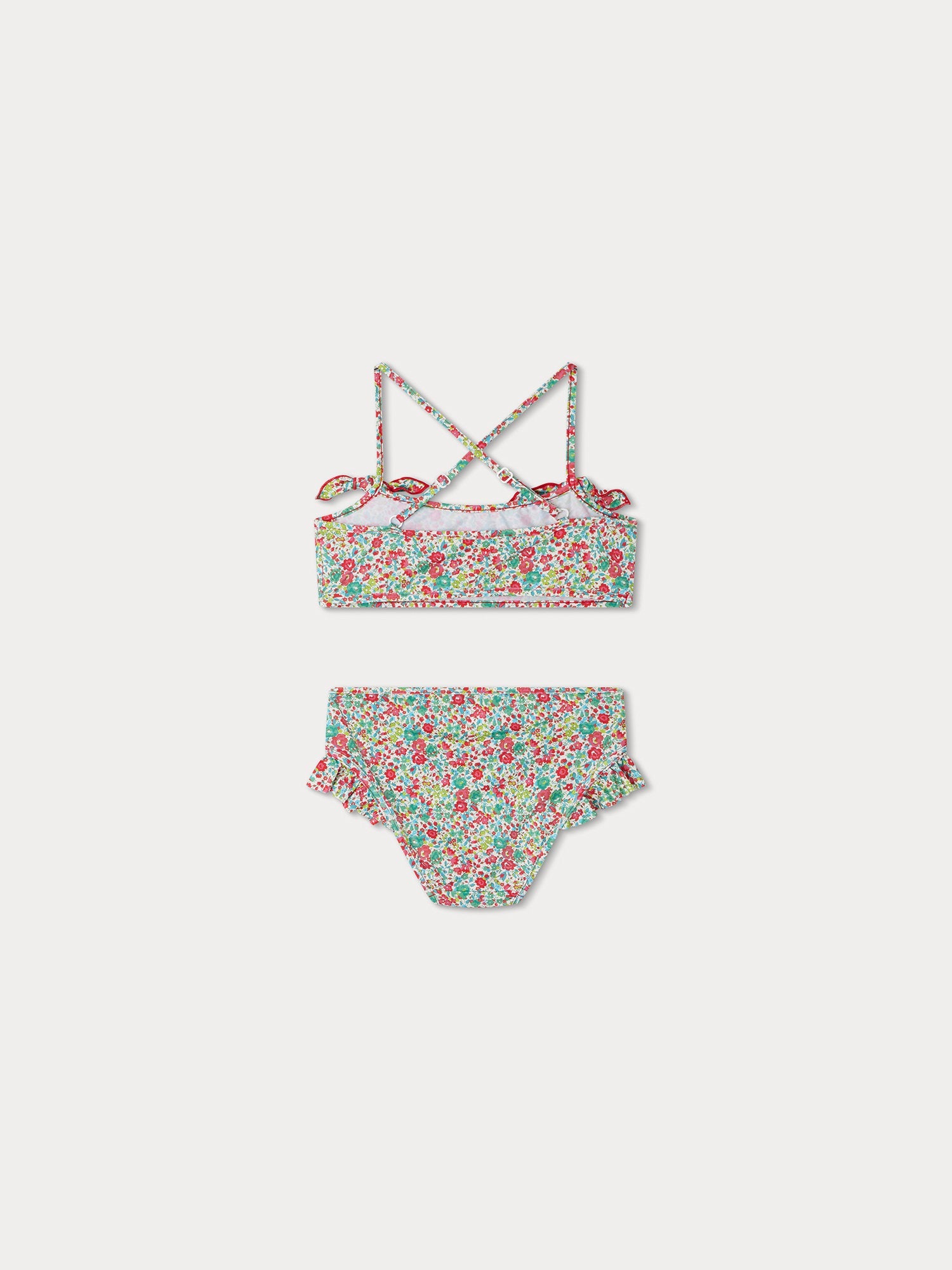 Girls Blue Floral Swimsuit
