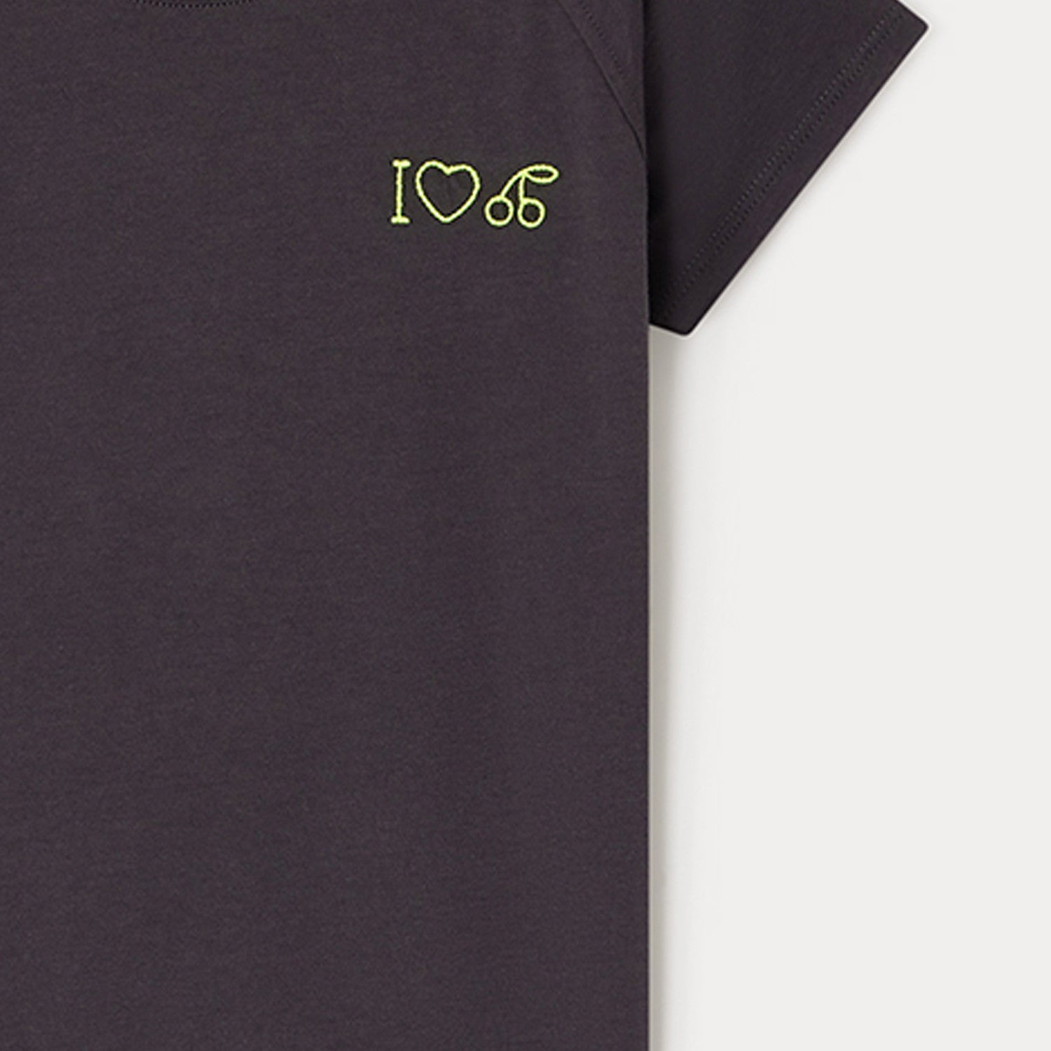 Girls Dark Grey Cotton T-Shirt