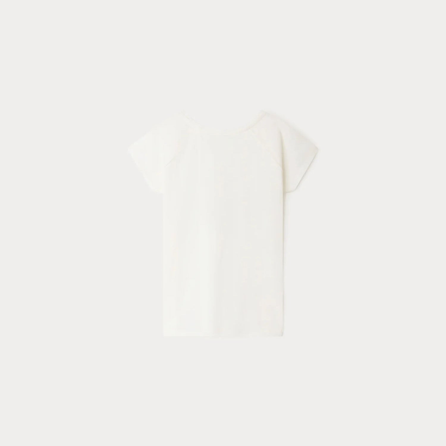 Girls White Printed Cotton T-Shirt
