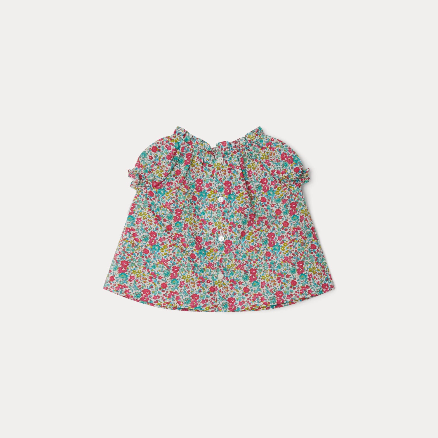 Baby Girls Red Floral Cotton Top