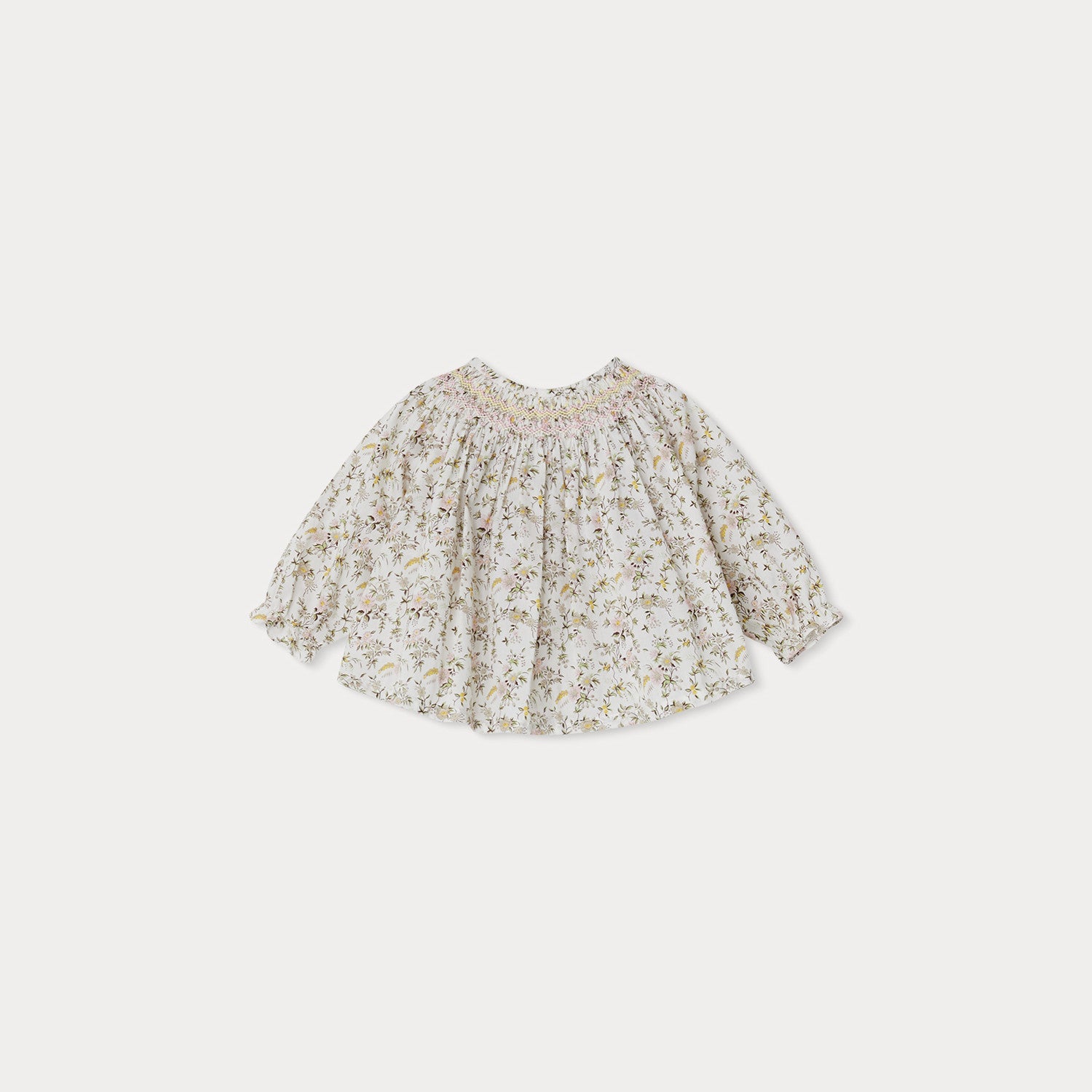 Baby Girls White Floral Cotton Top