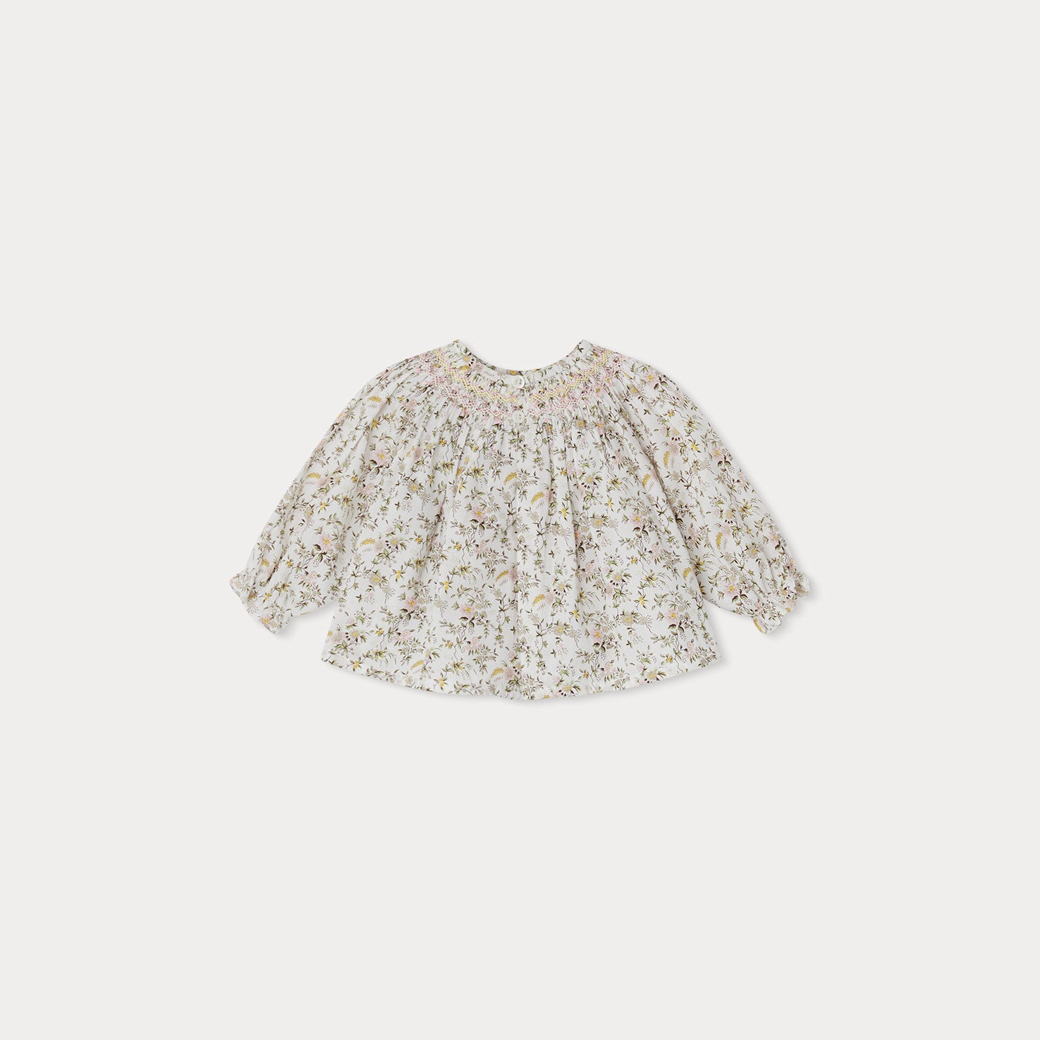 Baby Girls White Floral Cotton Top