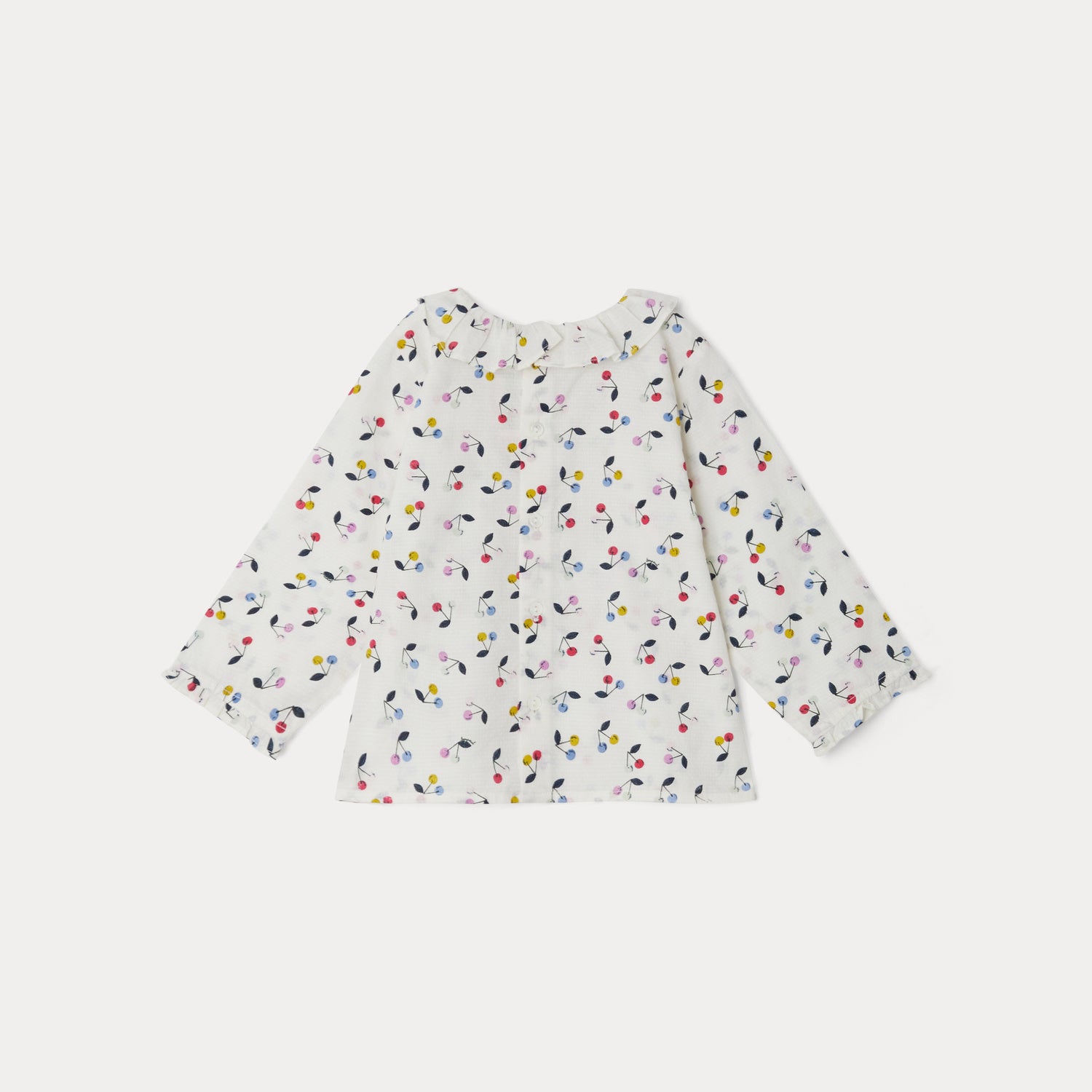 Baby Girls White Logo Cotton Shirt