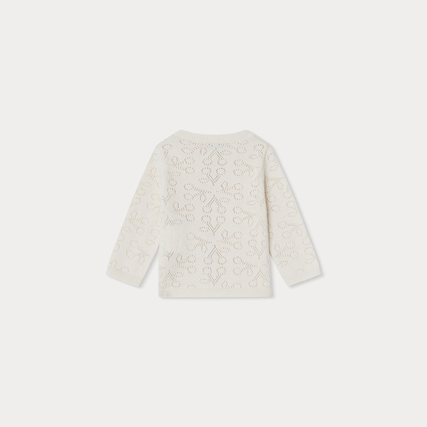 Baby Girls White Logo Cotton Cardigan