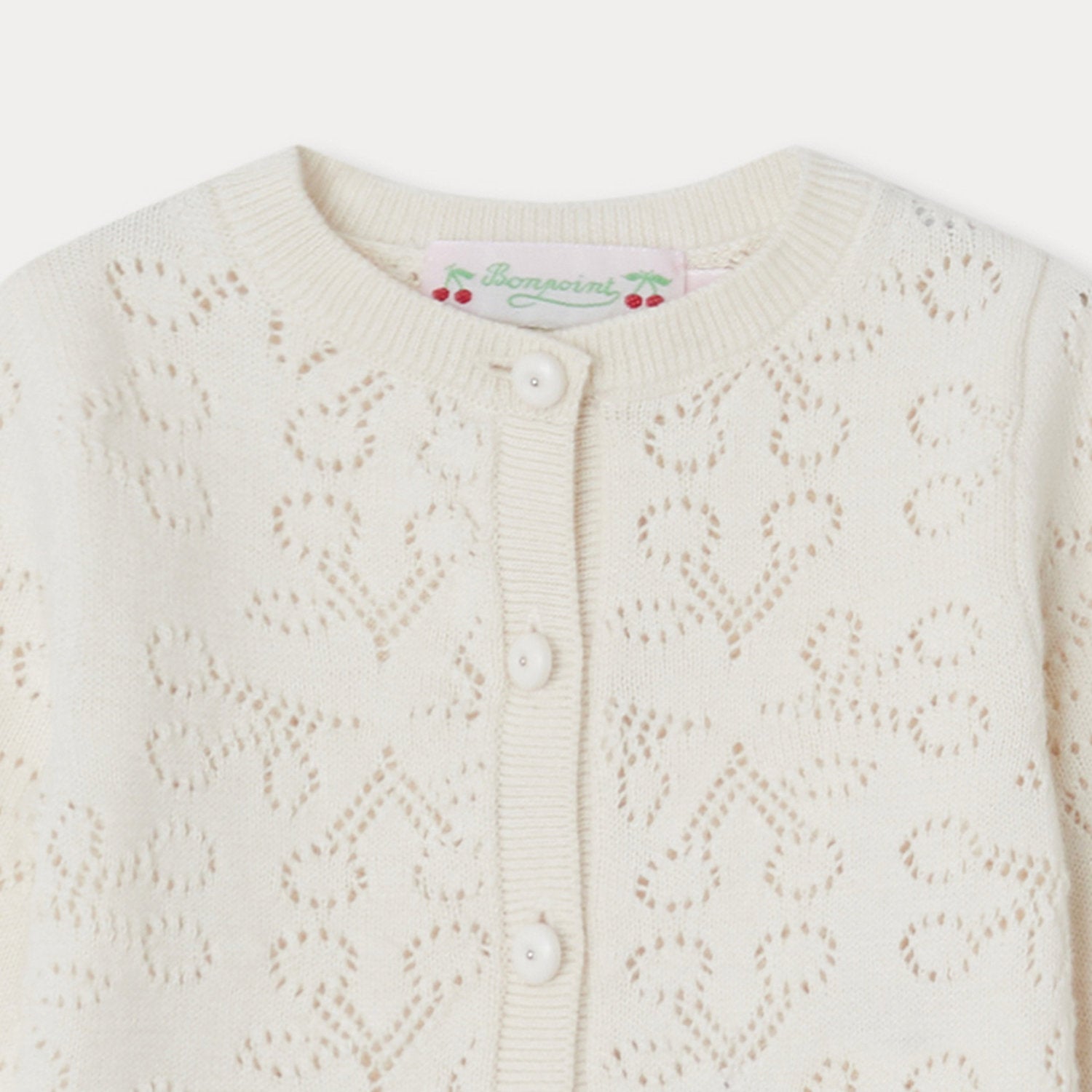 Baby Girls White Logo Cotton Cardigan