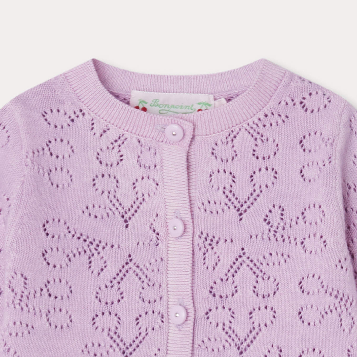 Baby Girls Mauve Logo Cotton Cardigan