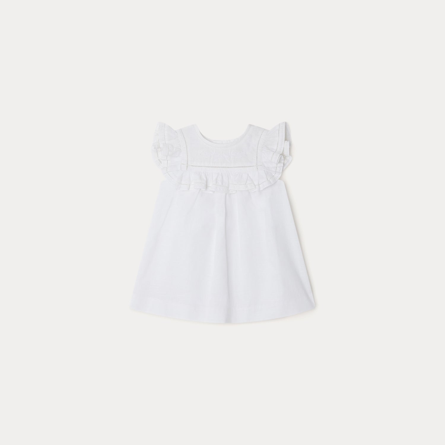 Baby Girls White Cotton Dress