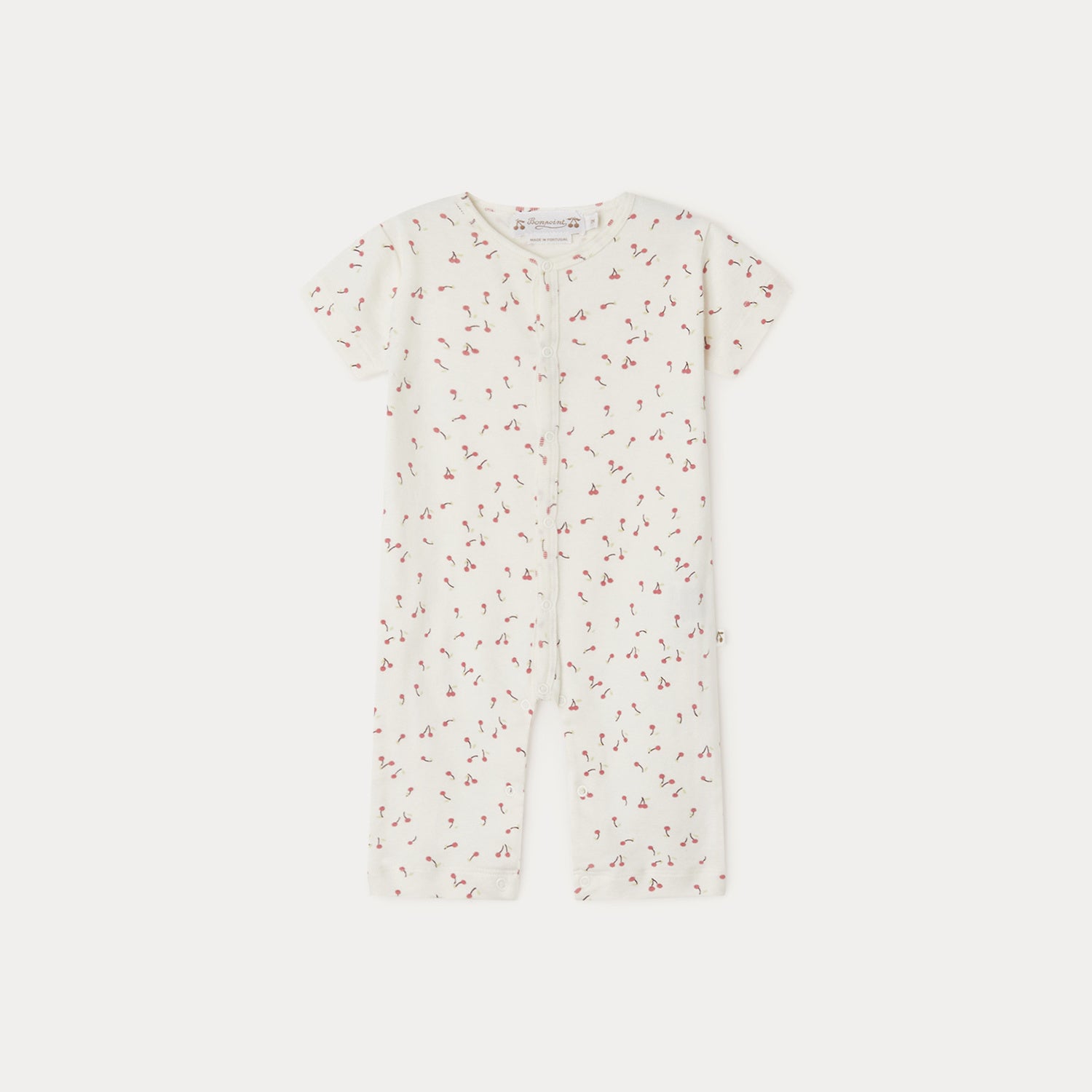 Baby Girls White Logo Cotton Babysuit