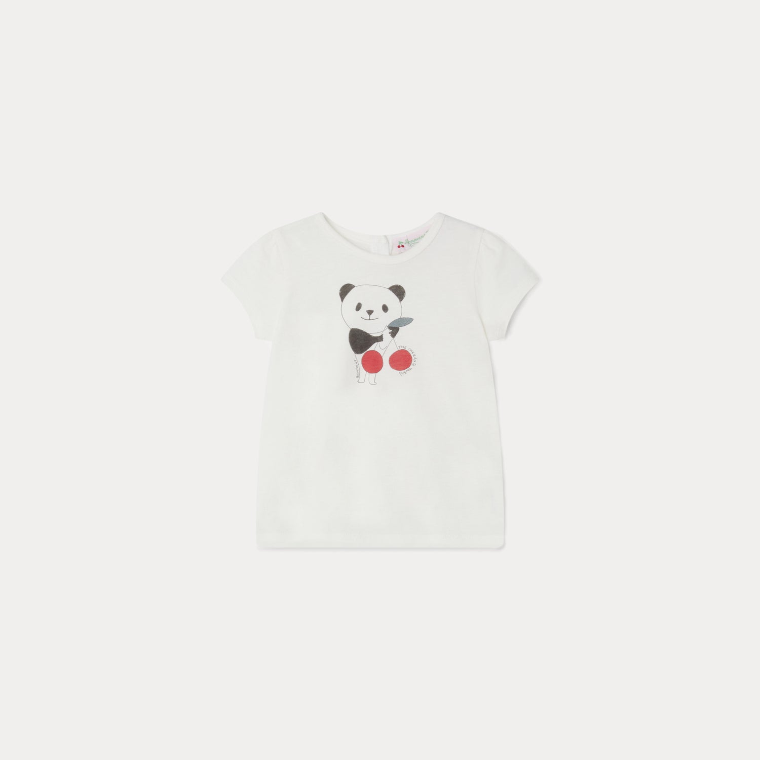 Baby Girls White Printed Cotton T-Shirt
