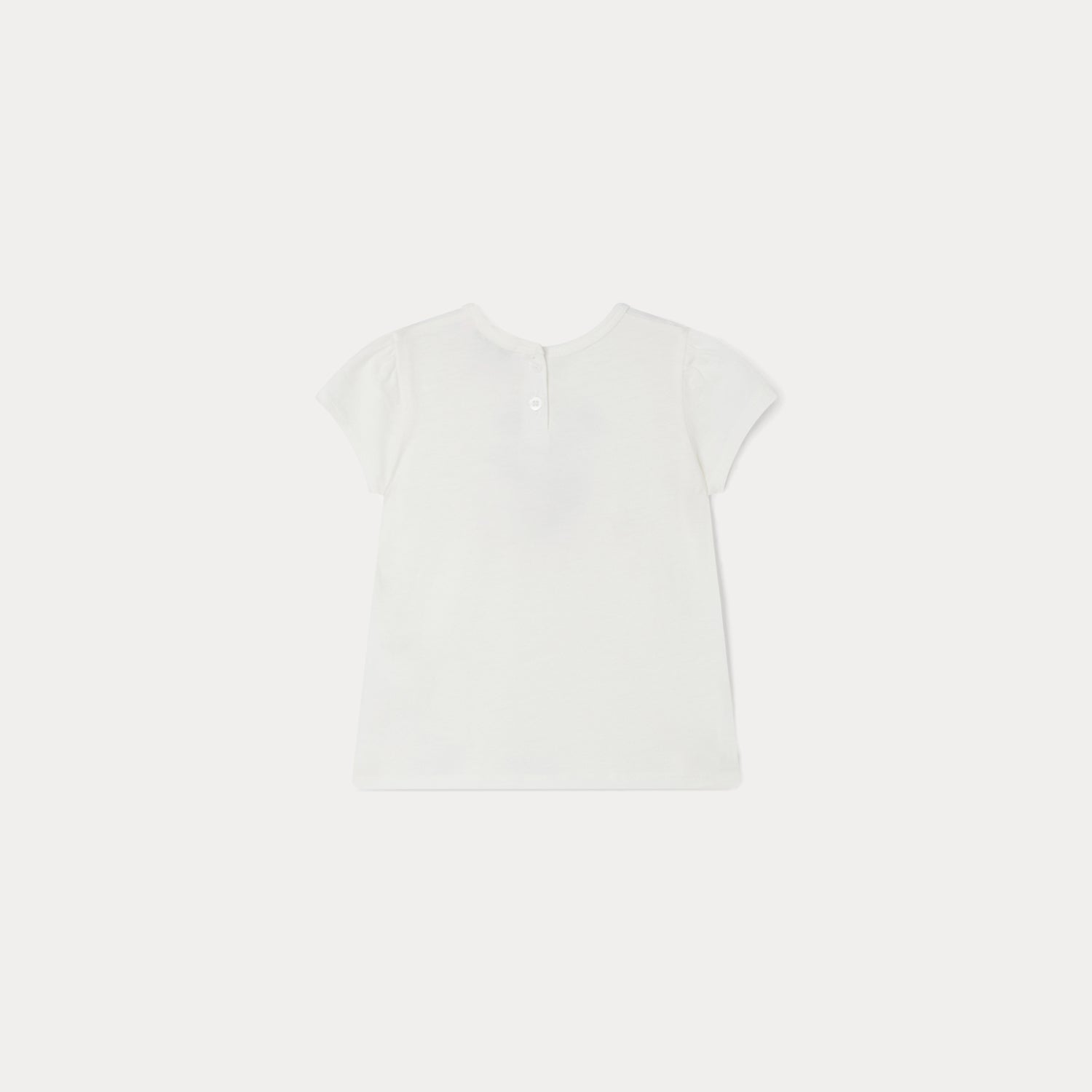 Baby Girls White Printed Cotton T-Shirt