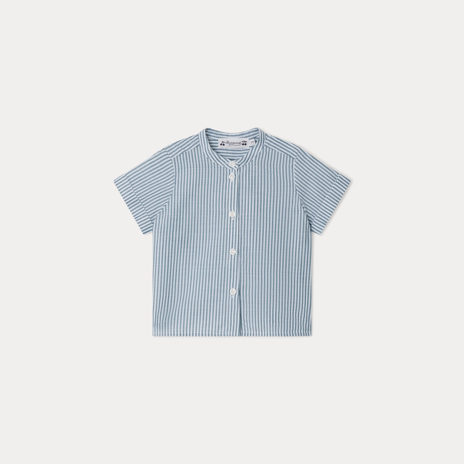Baby Boys Blue Stripes Cotton Shirt