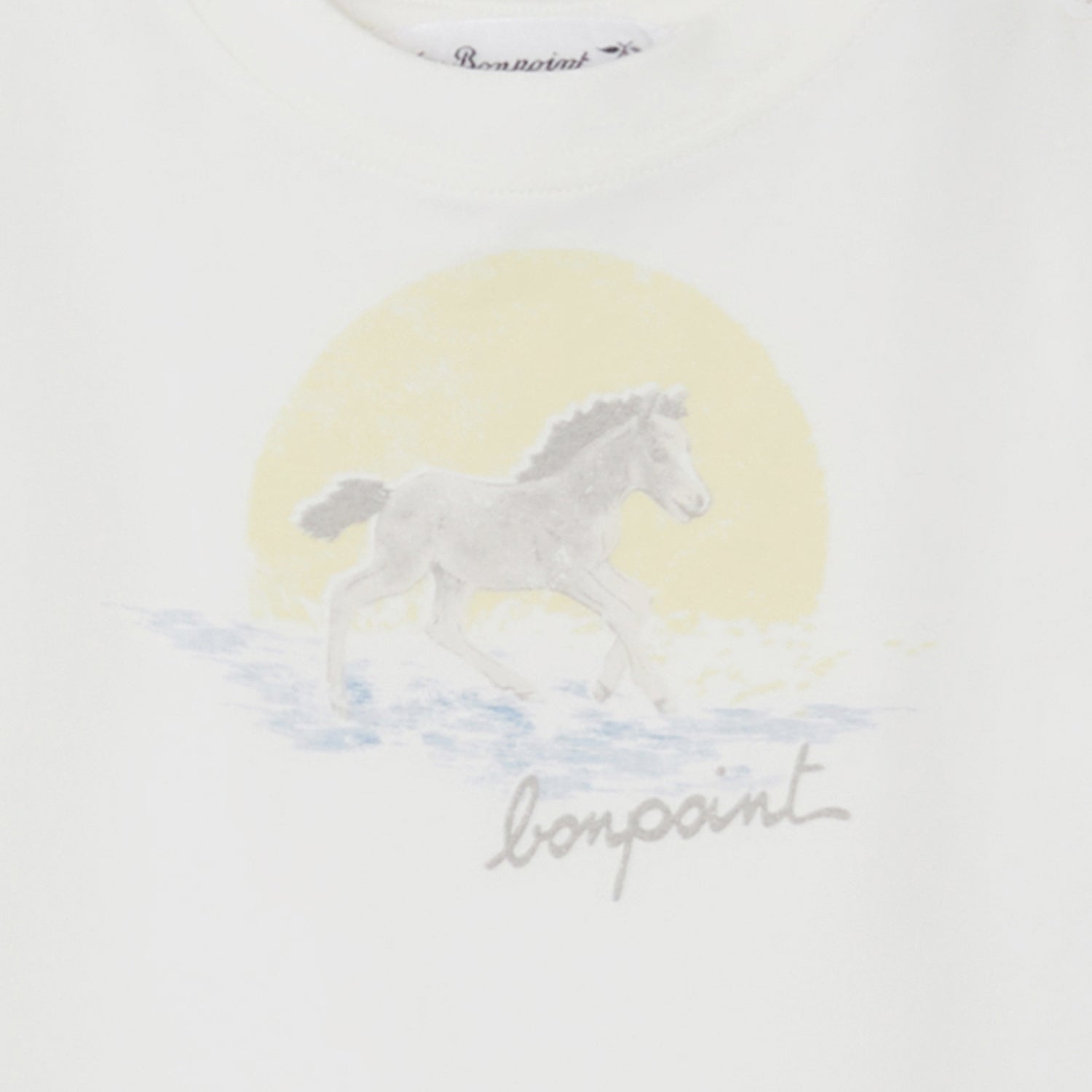 Baby Boys White Printed Cotton T-Shirt