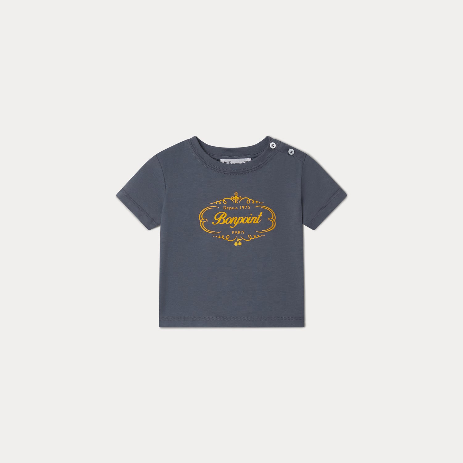 Baby Boys Grey Logo Cotton T-Shirt