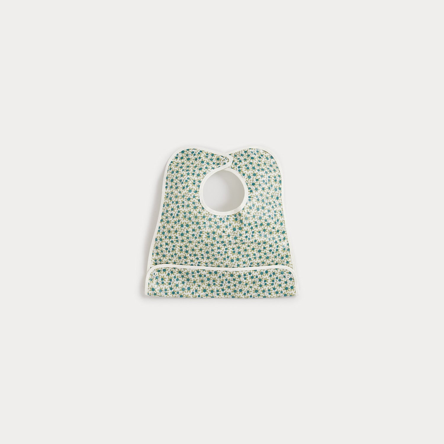 Baby Girls Green Floral Cotton Bib