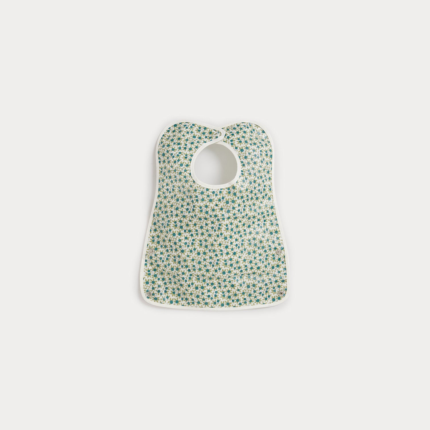 Baby Girls Green Floral Cotton Bib