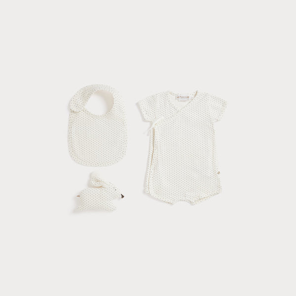 Baby Boys & Girls White Dots Babysuit Gift Set