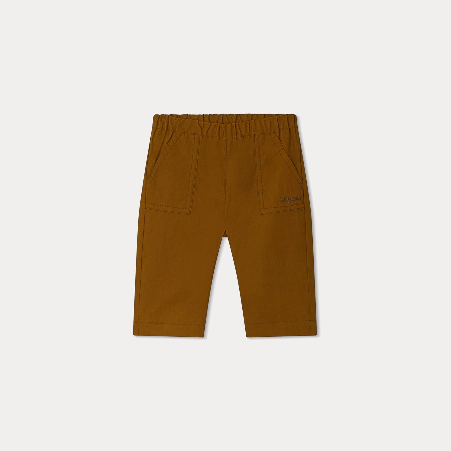 Baby Boys & Girls Brown Cotton Trousers