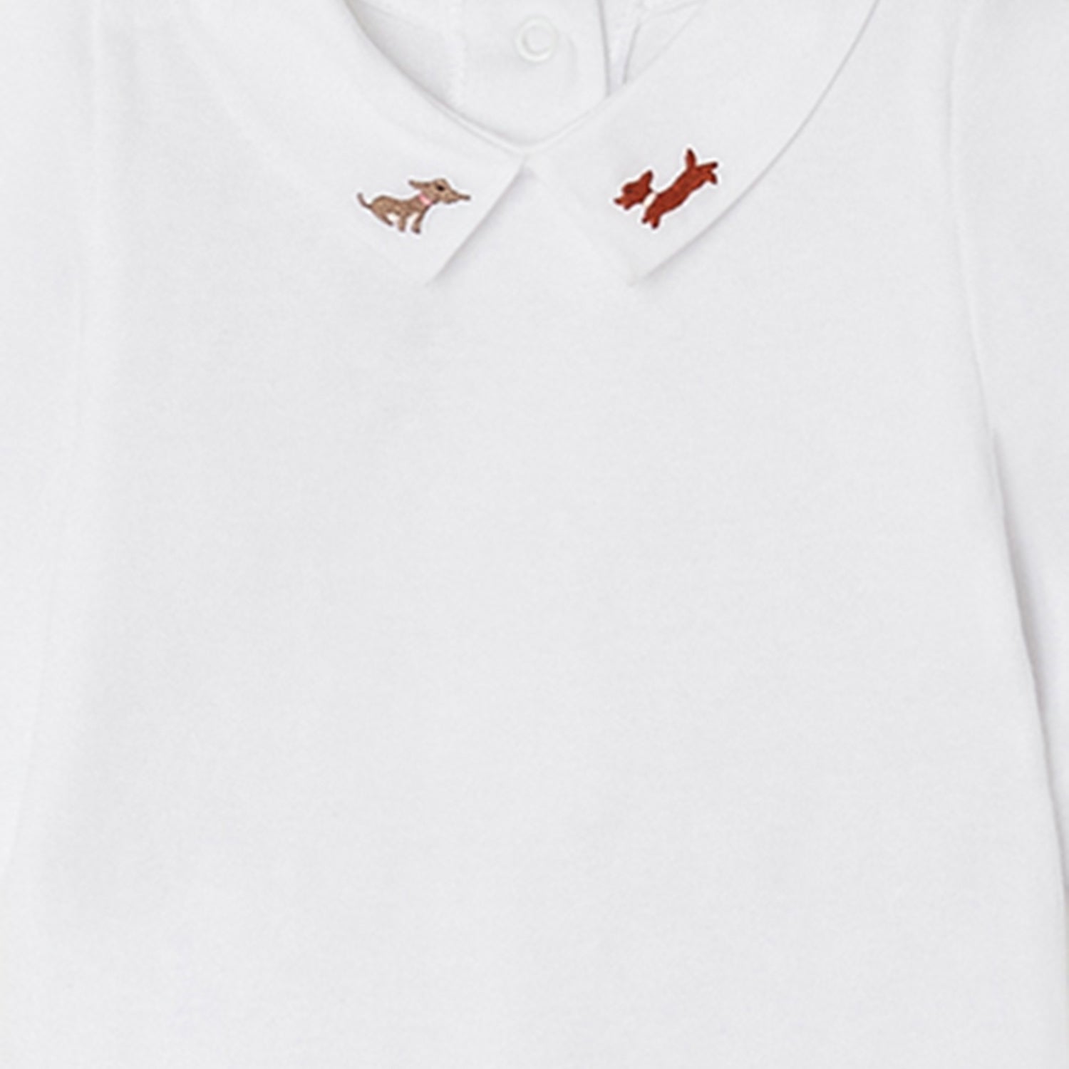 Baby Boys & Girls White Cotton Babysuit