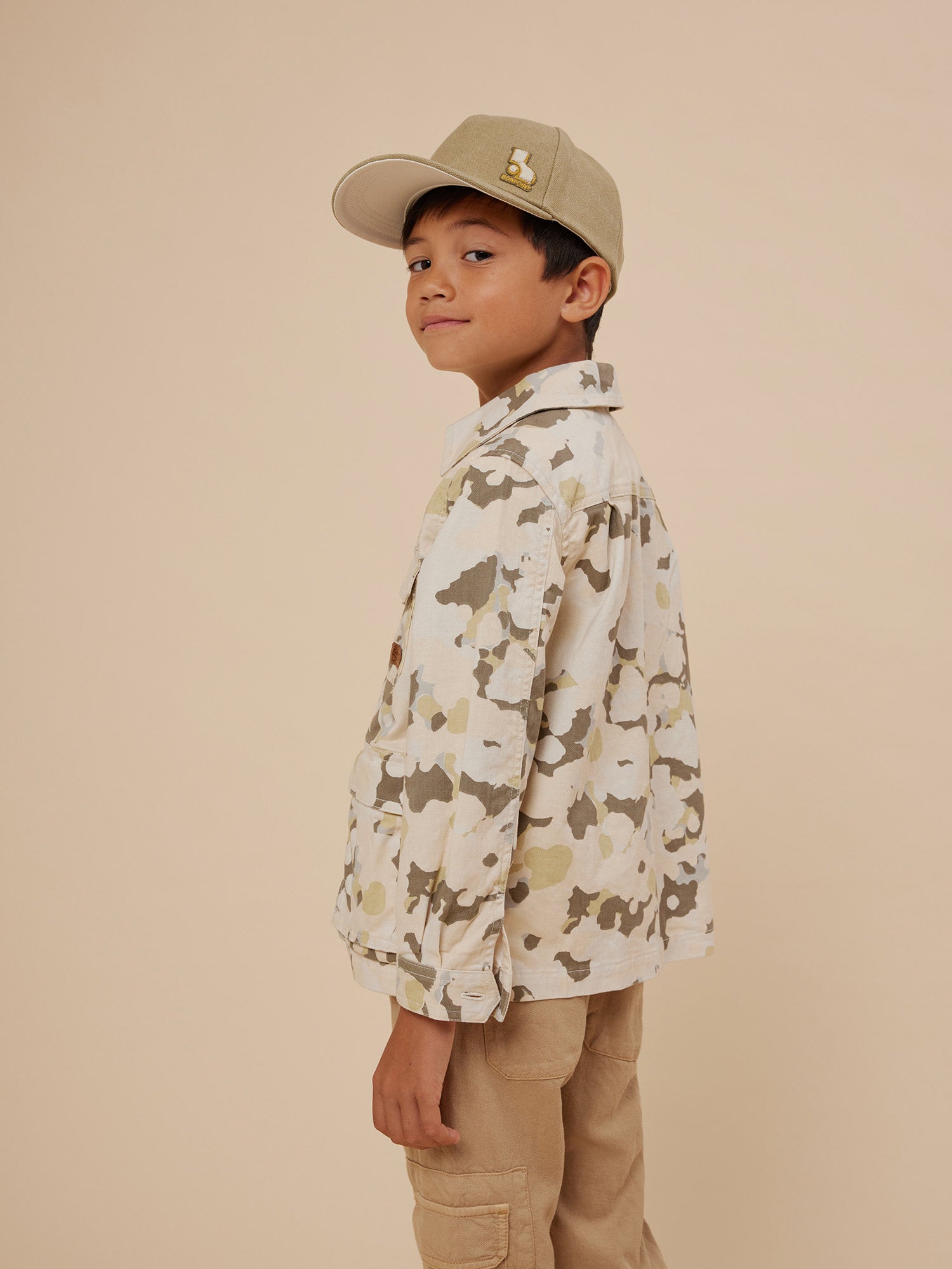 Boys Sand Zip-Up Shirt