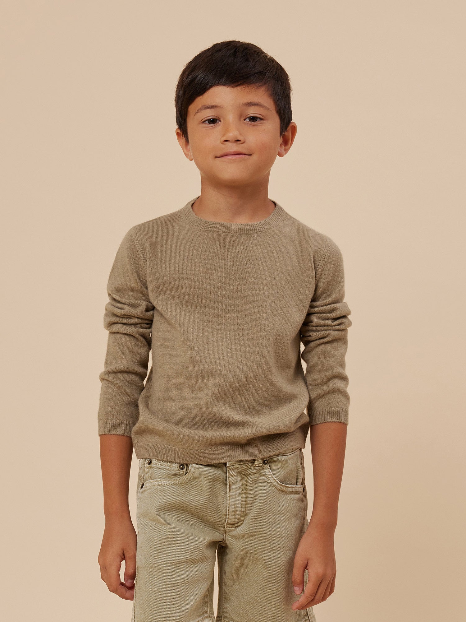 Boys Caramel Cashmere Sweater