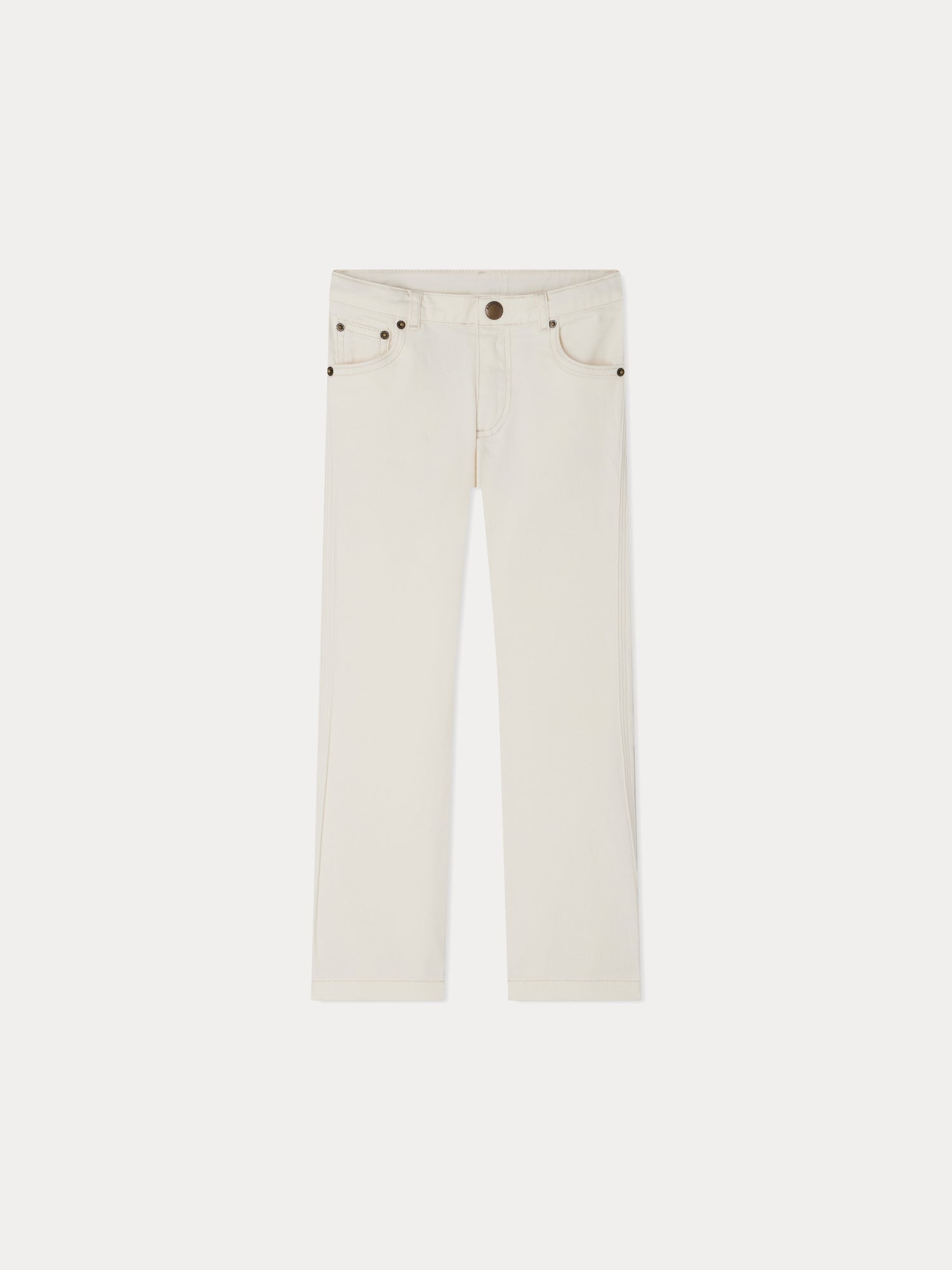 Boys White Cotton Trousers