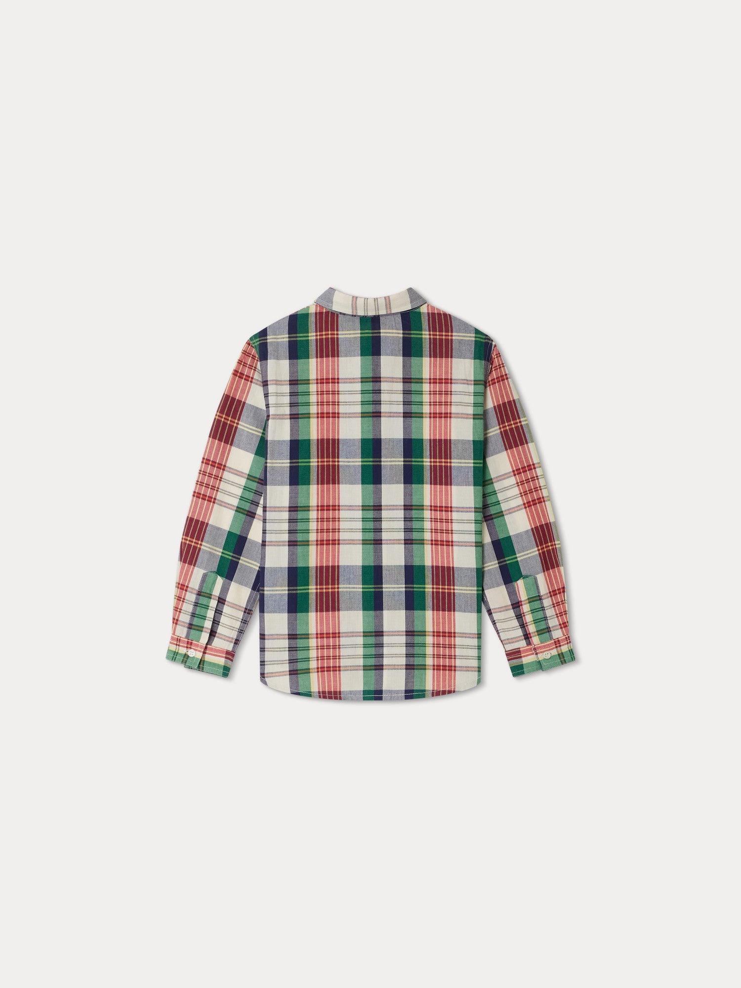 Boys Green Check Cotton Shirt