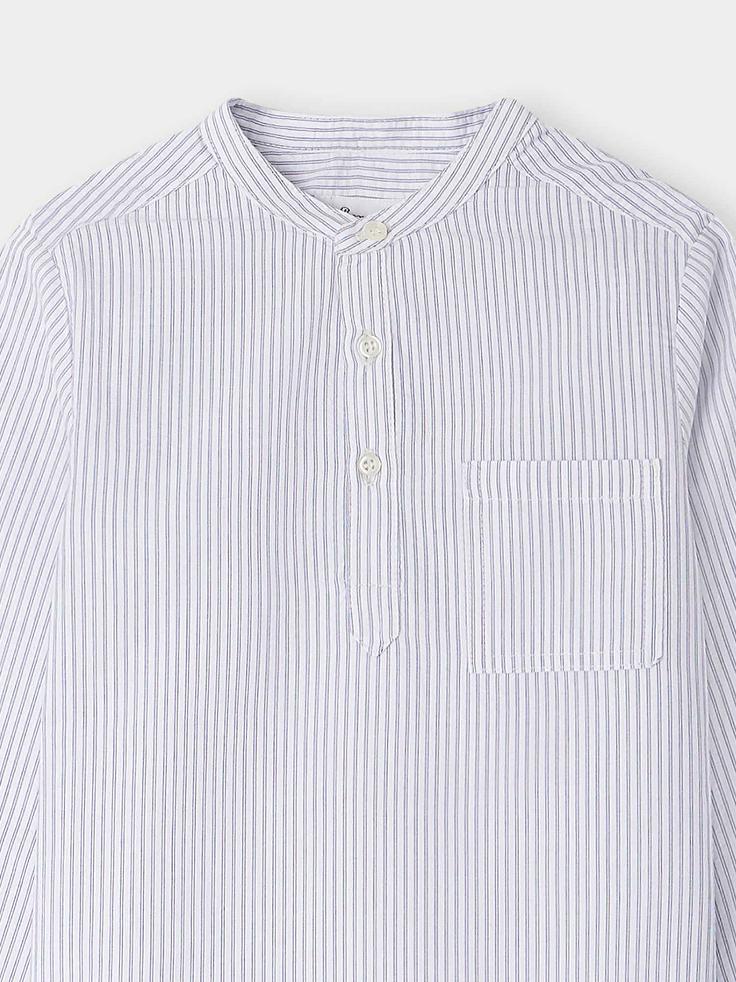 Boys Light Blue Stripes Cotton Shirt