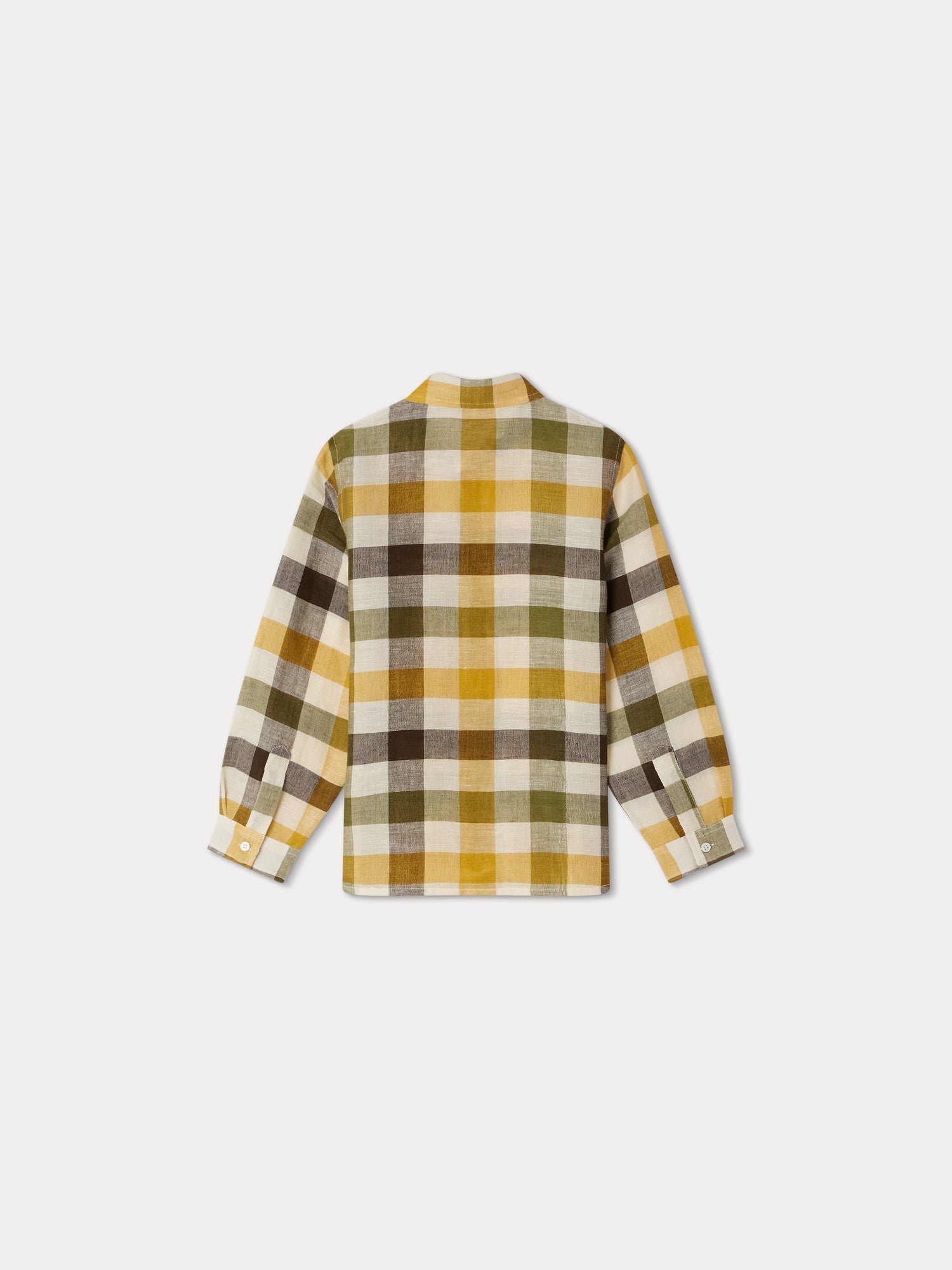 Boys Green Check Cotton Shirt