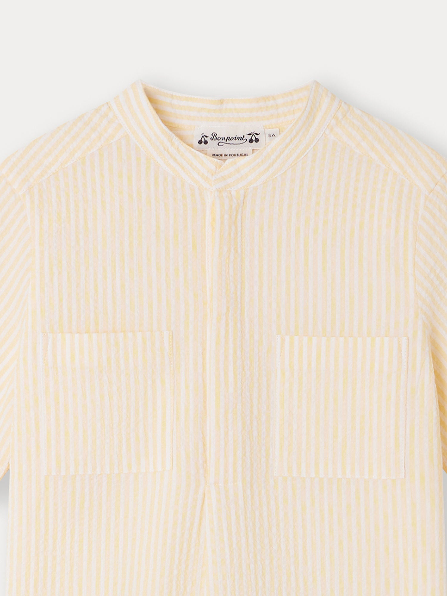 Boys Yellow Stripes Cotton Shirt