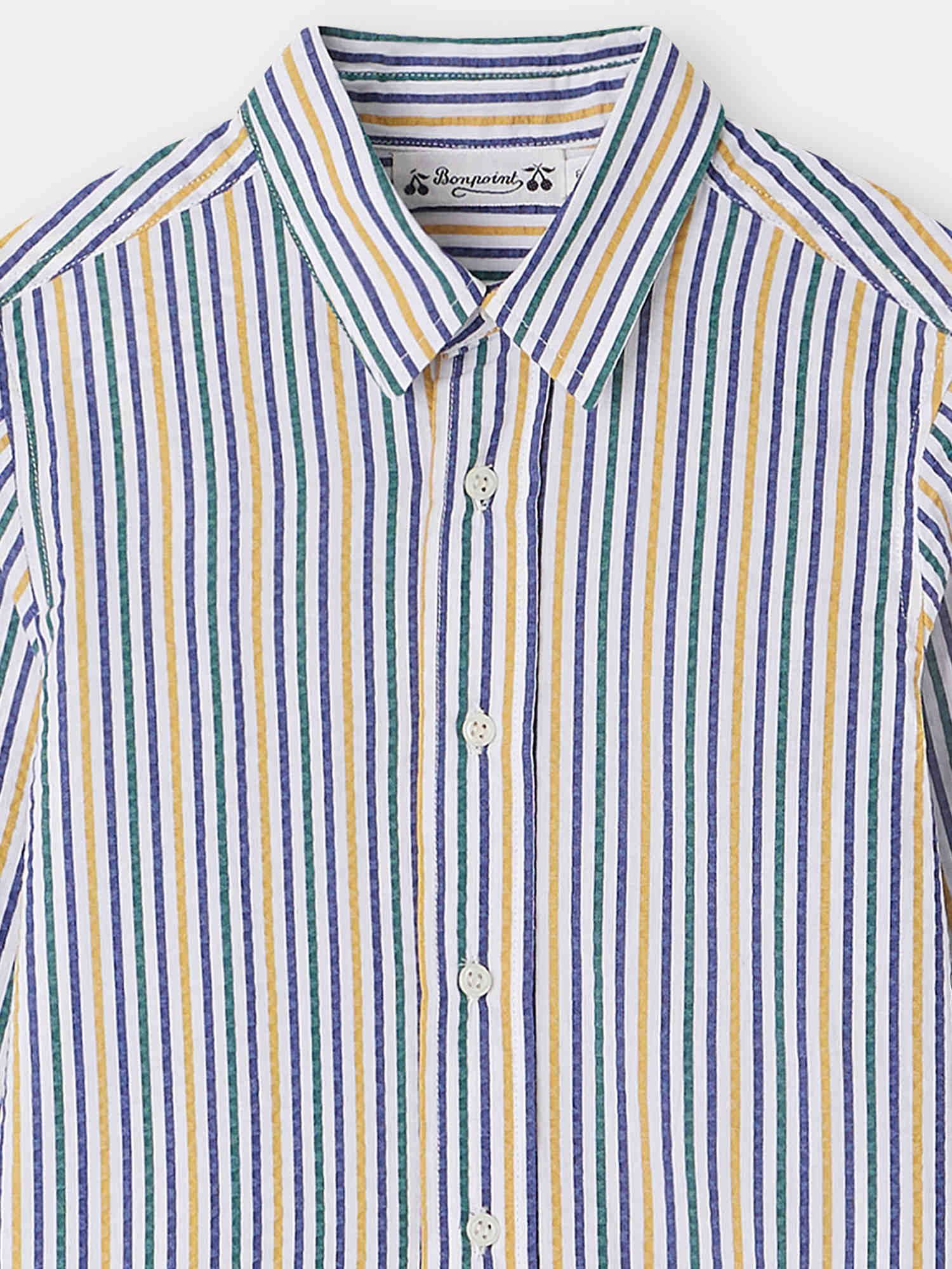 Boys Blue Stripes Cotton Shirt