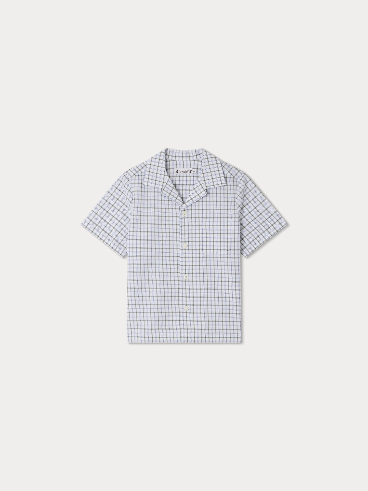 Boys Green Check Cotton Shirt