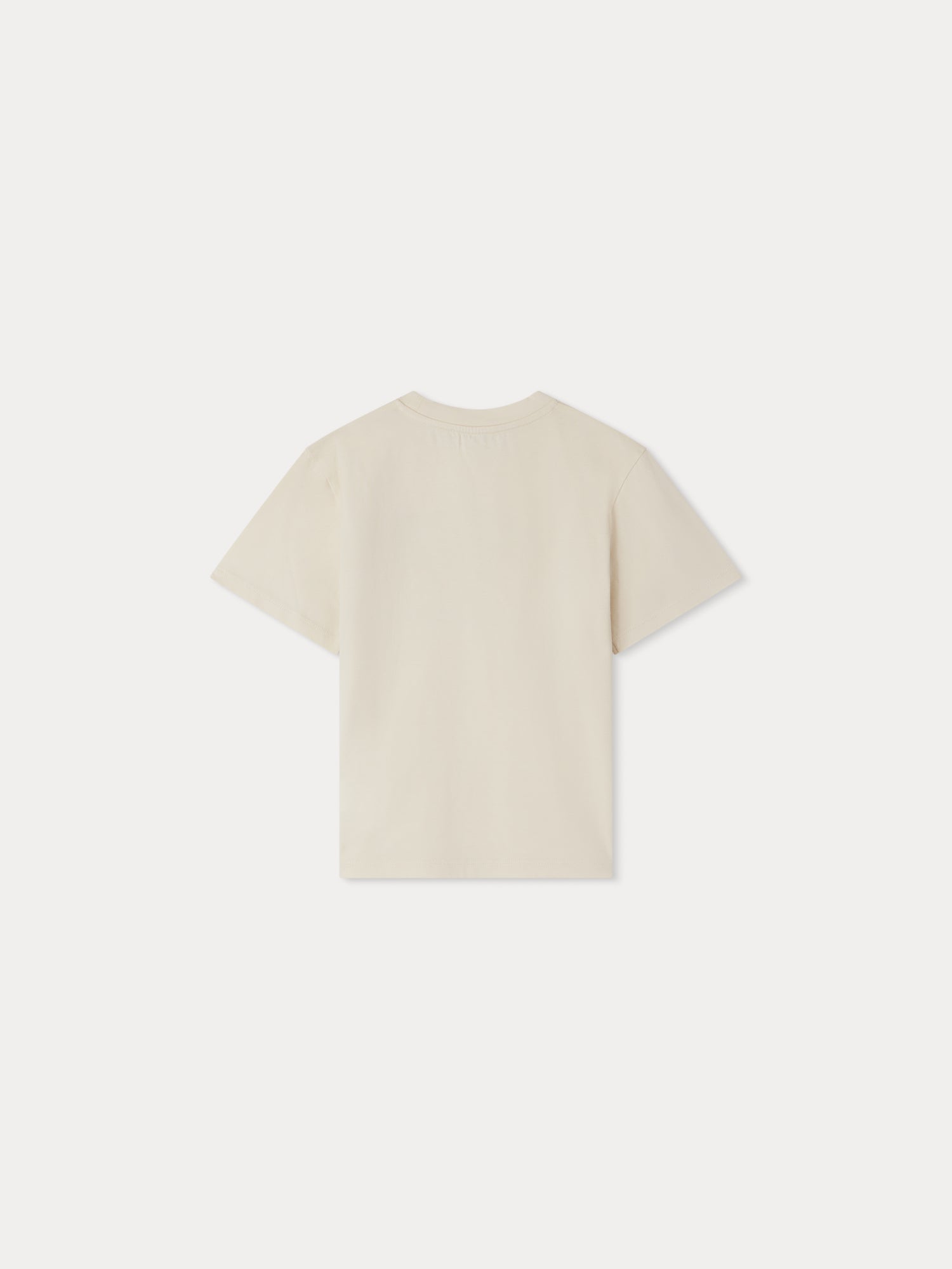 Boys Beige Printed Cotton T-Shirt
