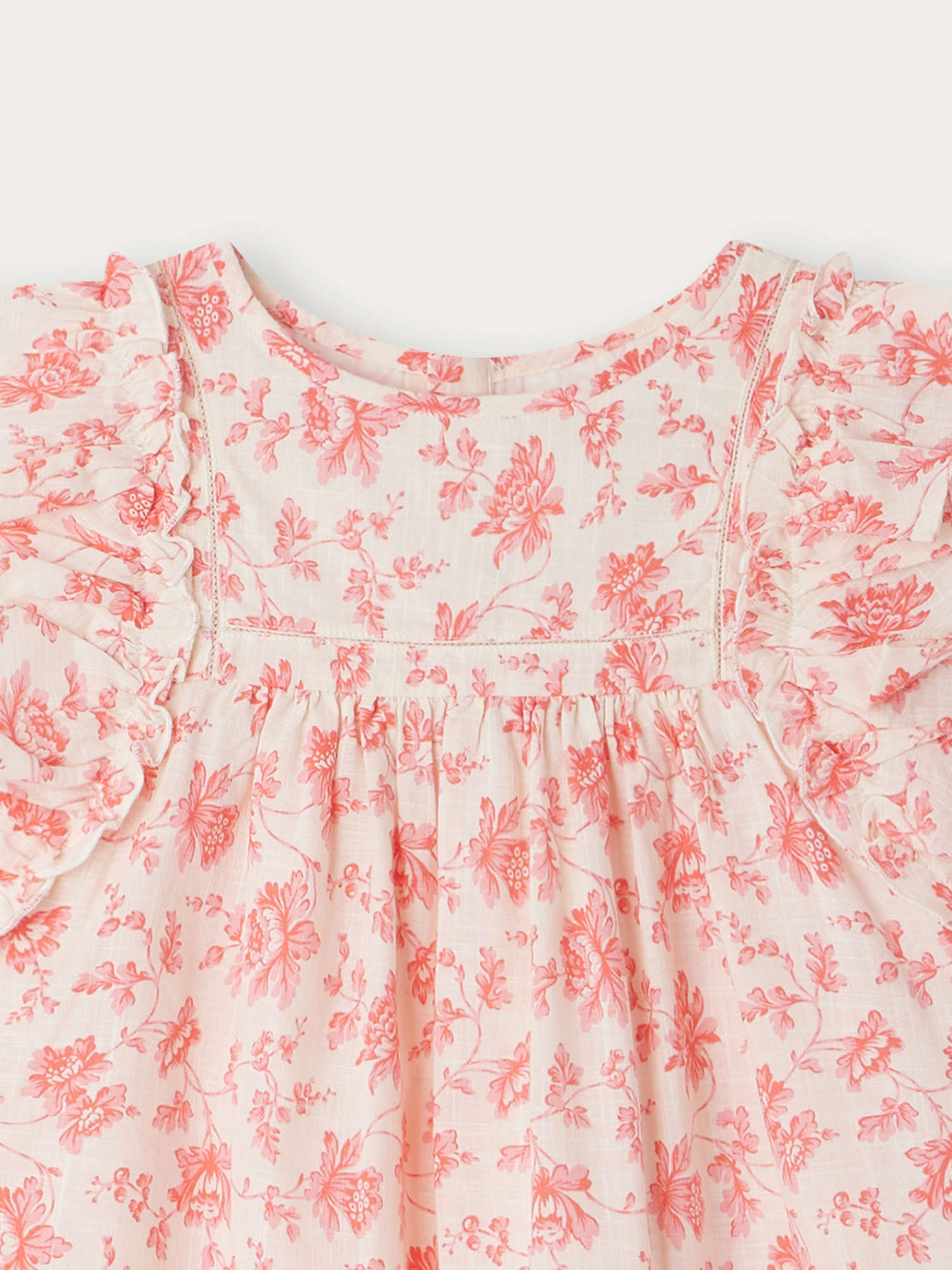Girls Pink Flower Cotton Top