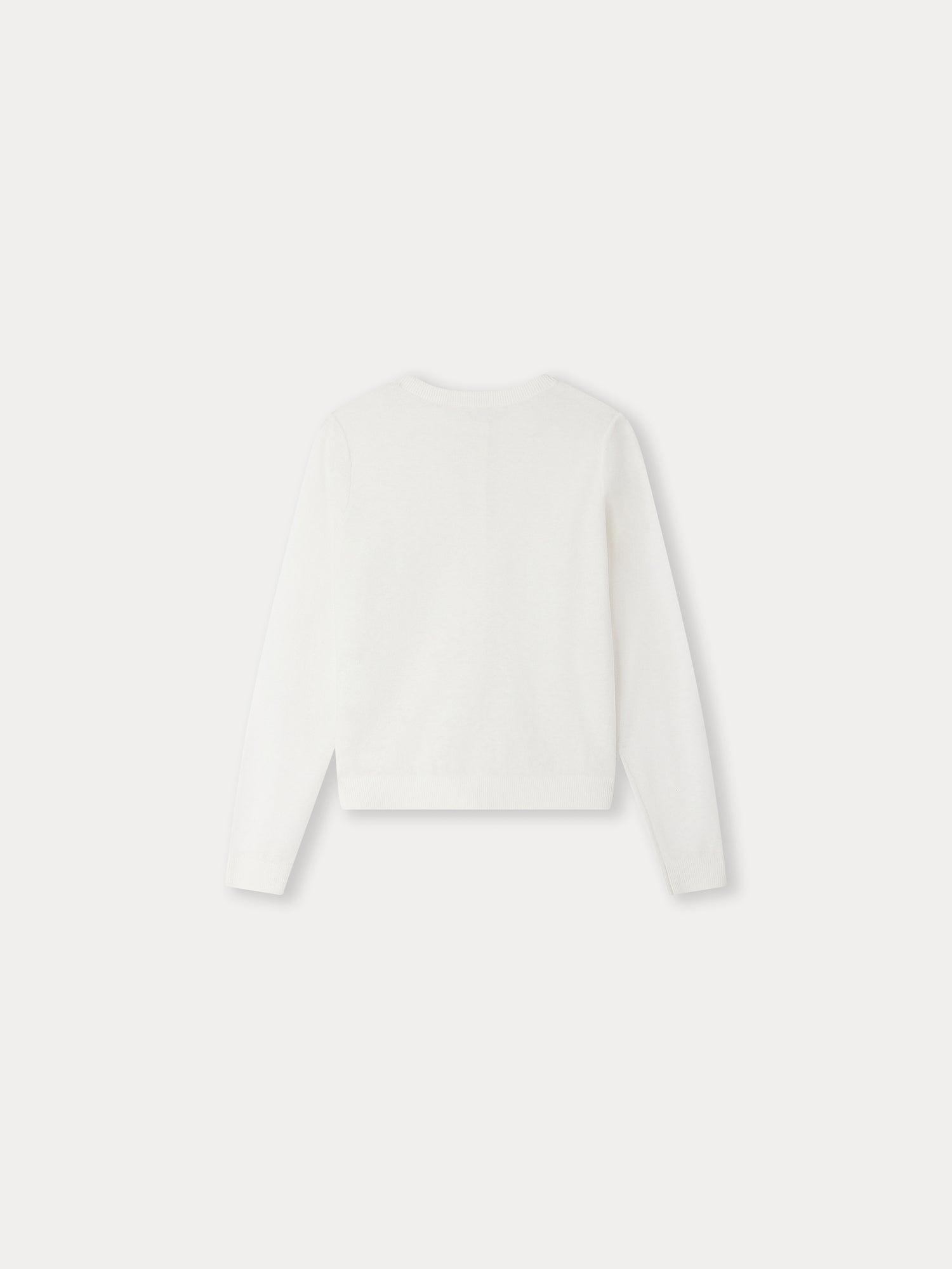 Girls White Cotton Cardigan