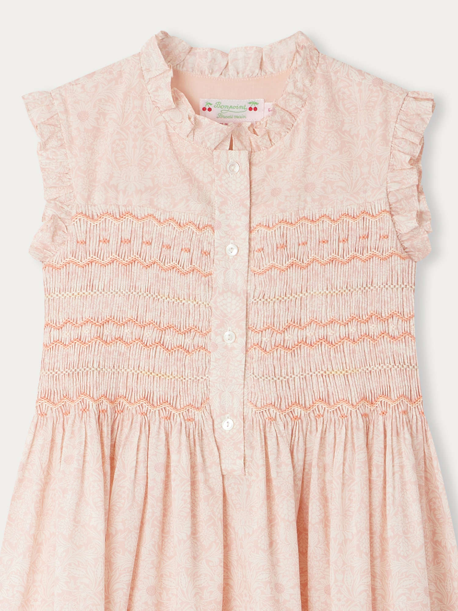 Girls Pink Floral Cotton Dress