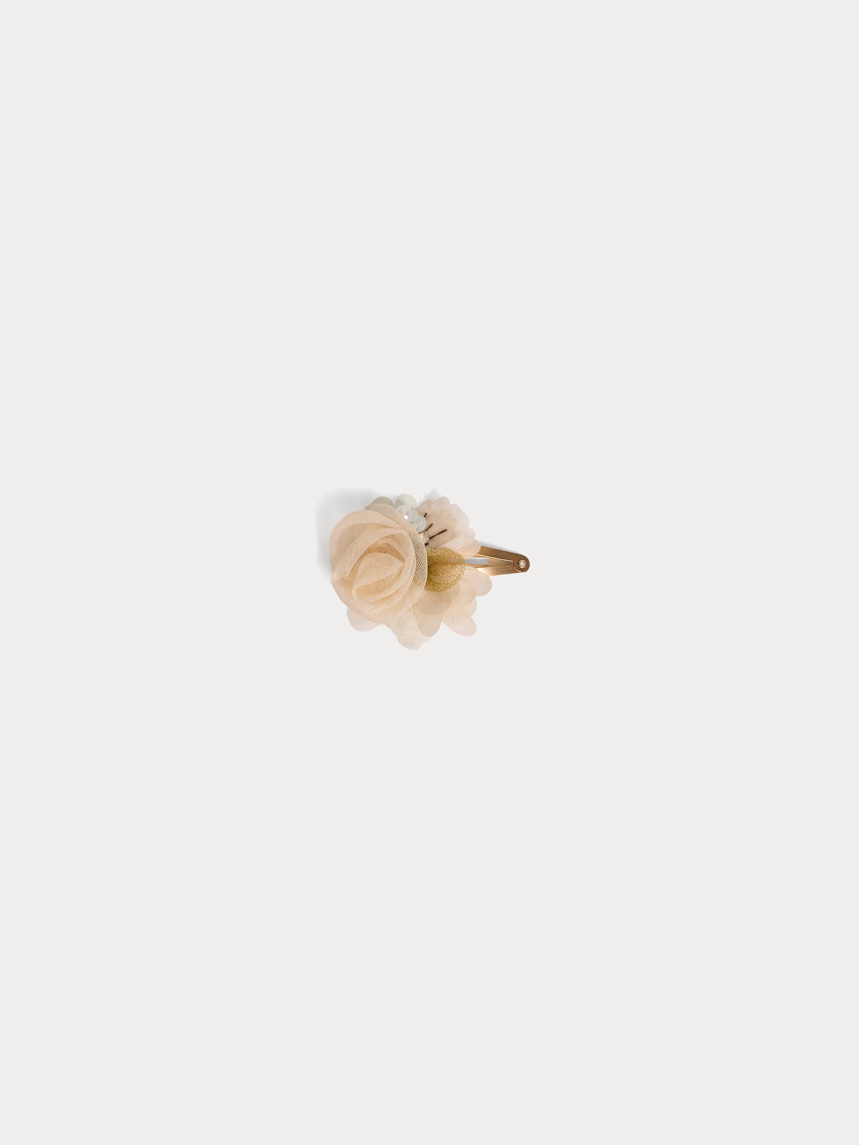 Girls Beige Flower Hair Clip
