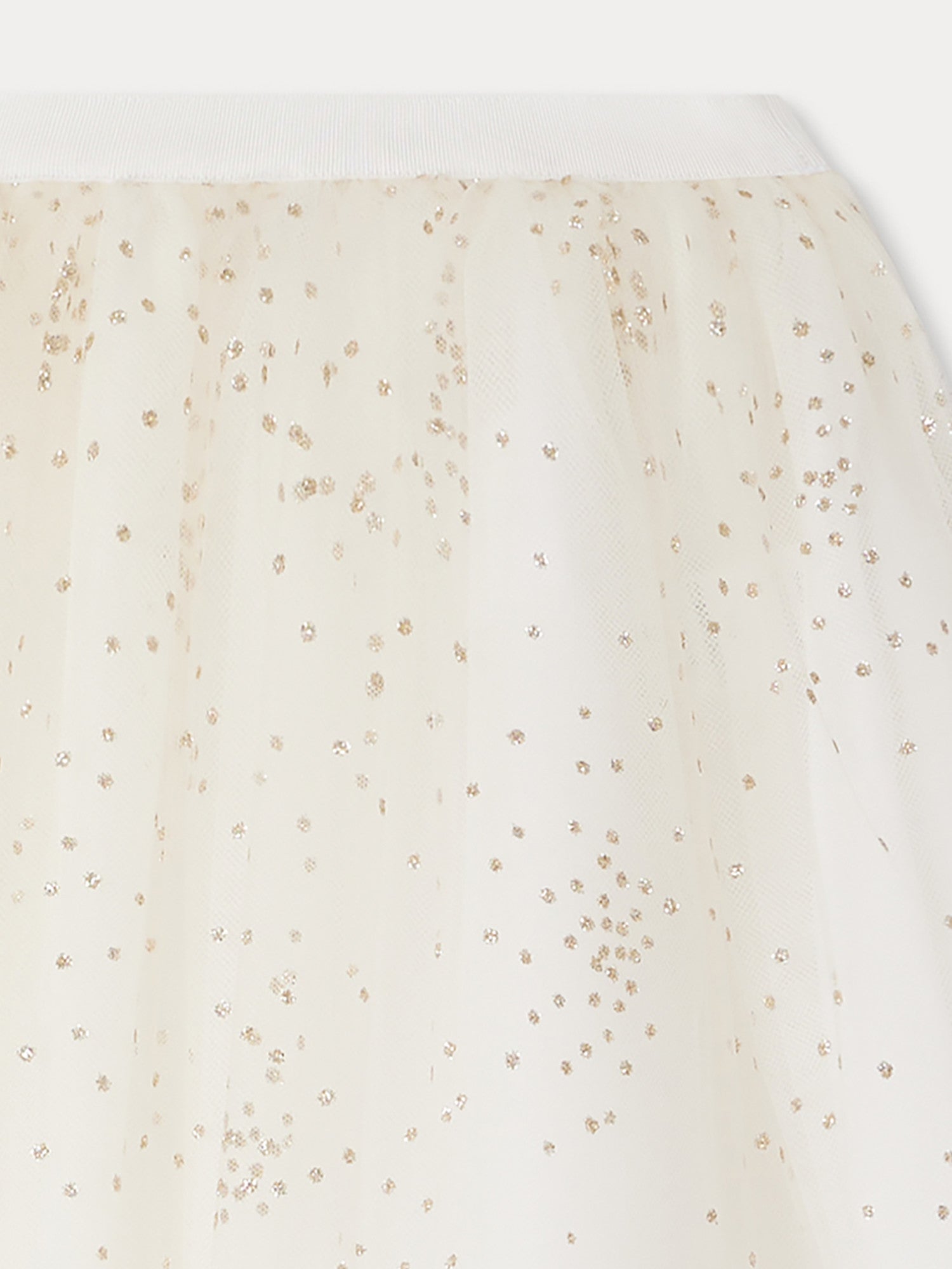 Girls White Glitter Tulle Skirt