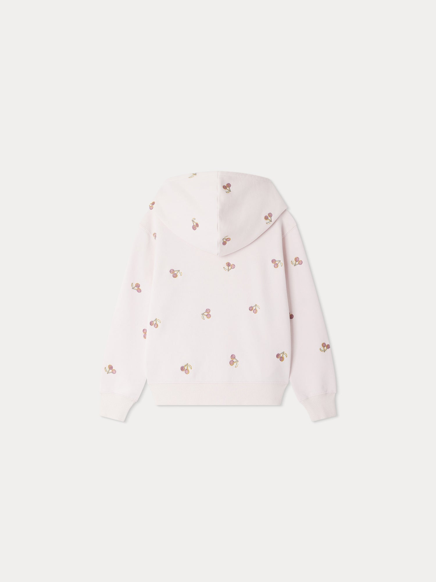 Girls Pink Embroidered Hooded Sweatshirt