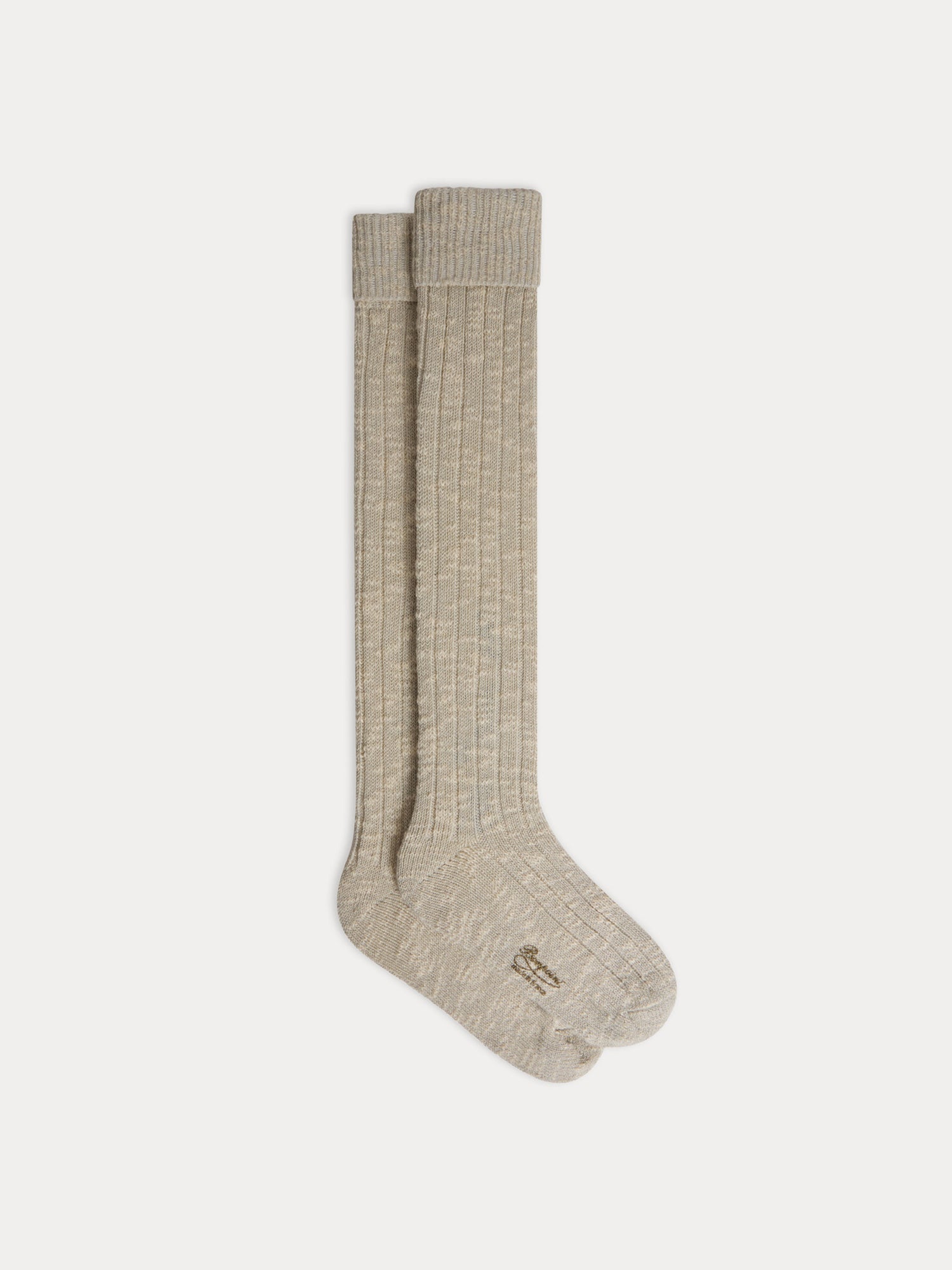 Girls Grey Cotton Long Socks