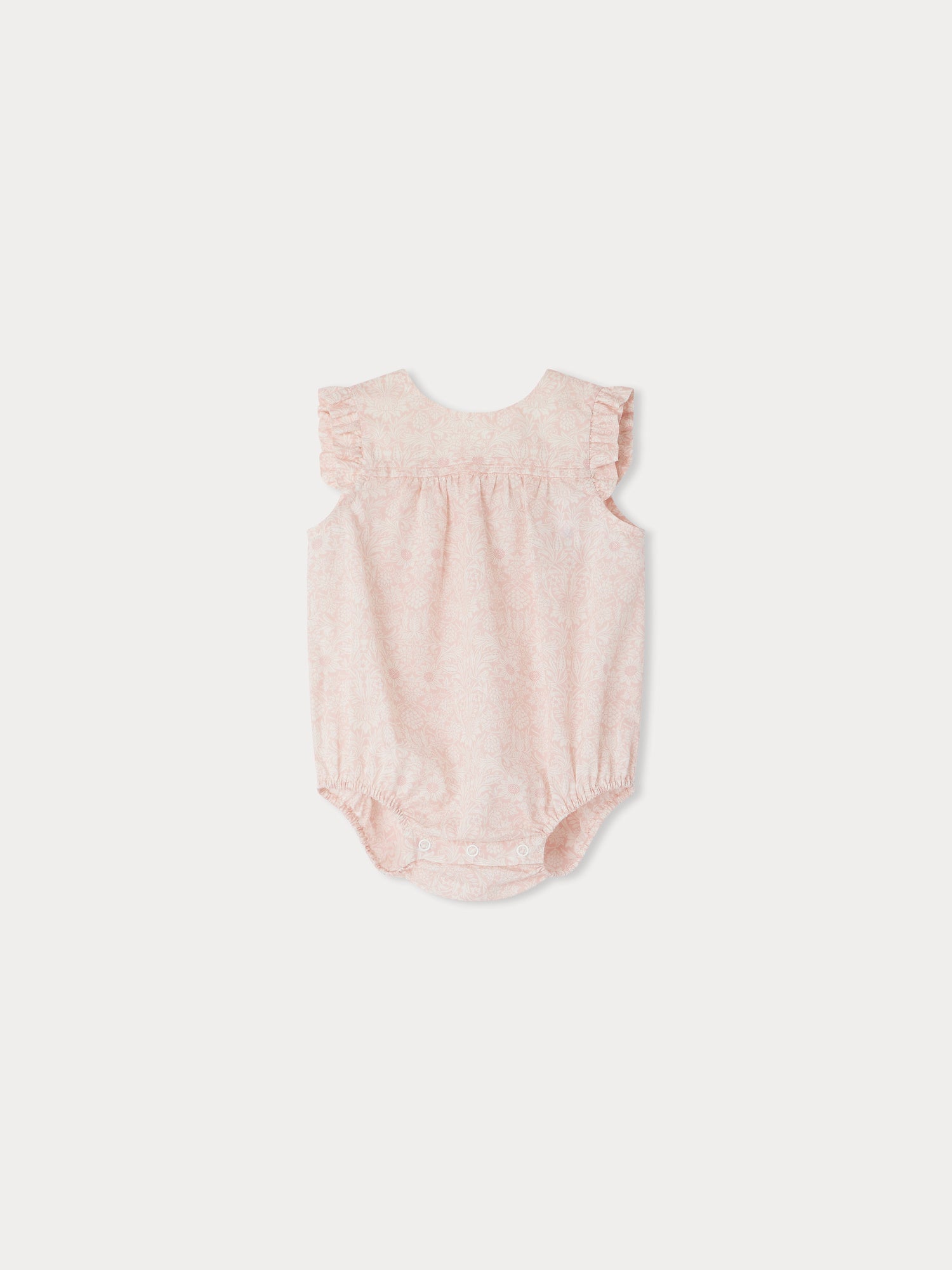 Baby Girls Pink Floral Cotton Babysuit