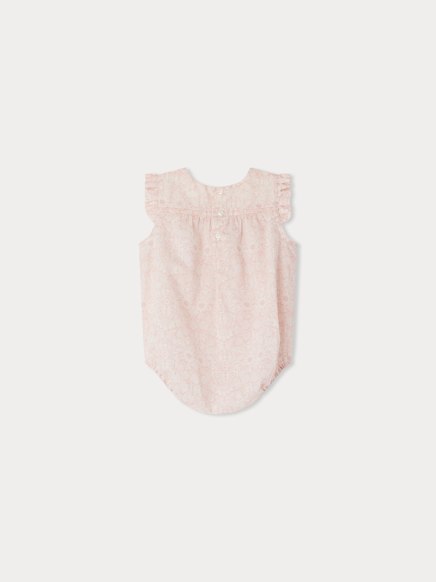 Baby Girls Pink Floral Cotton Babysuit