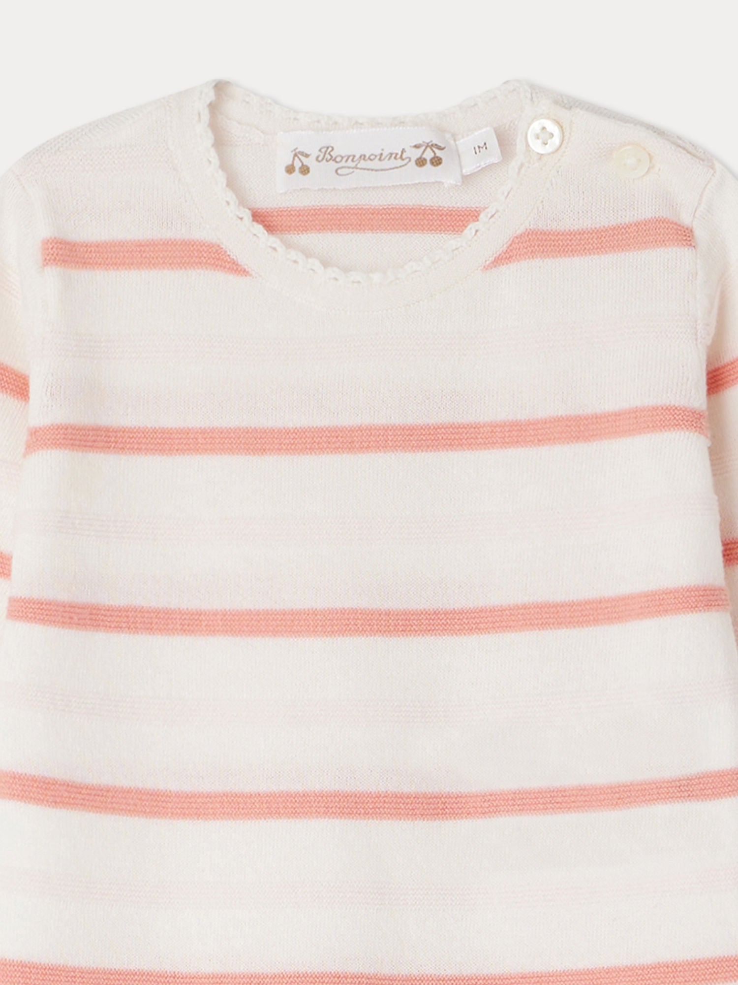 Baby Girls Pink Stripes Cotton Babysuit