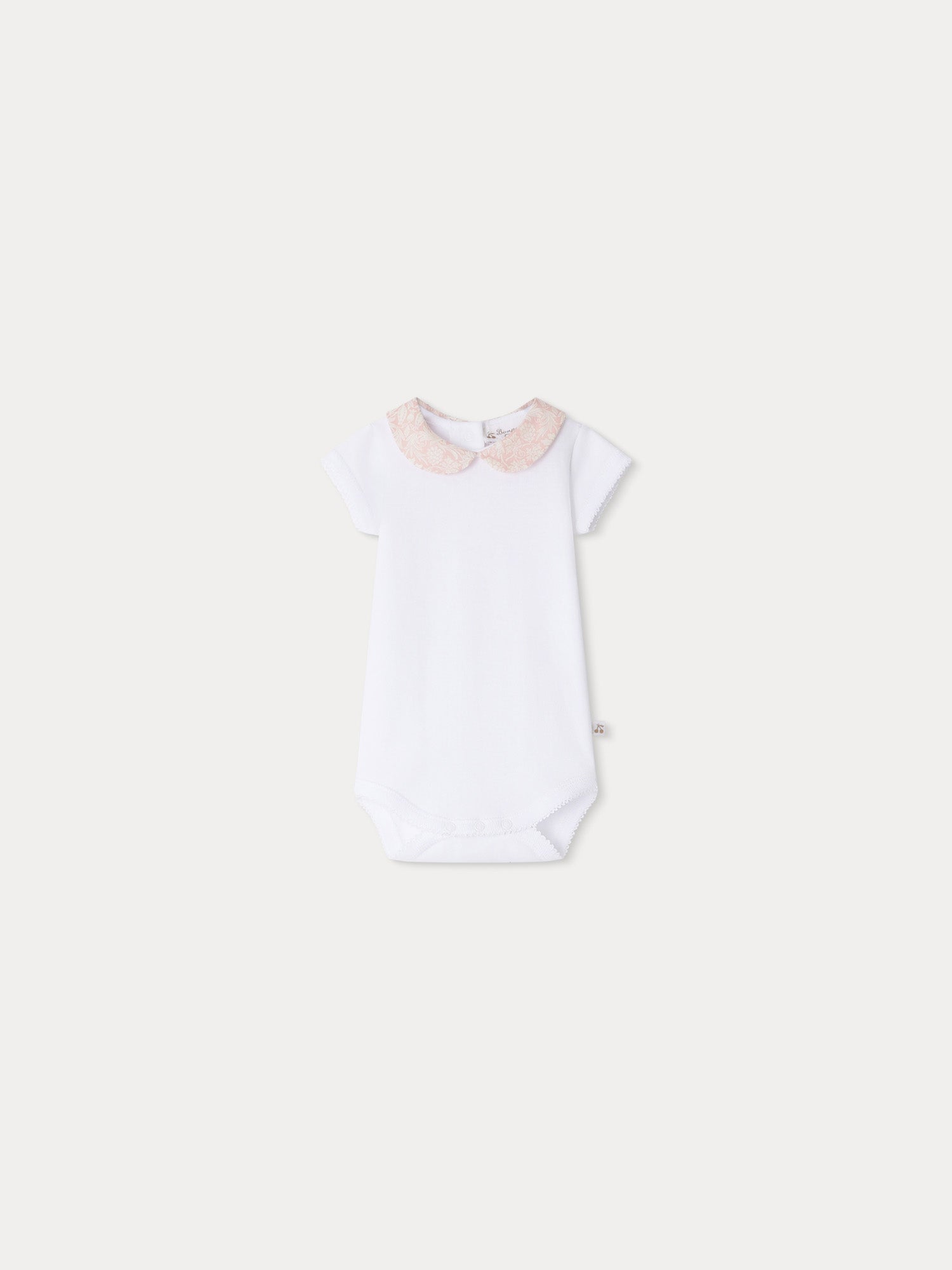 Baby Girls White Cotton Babysuit