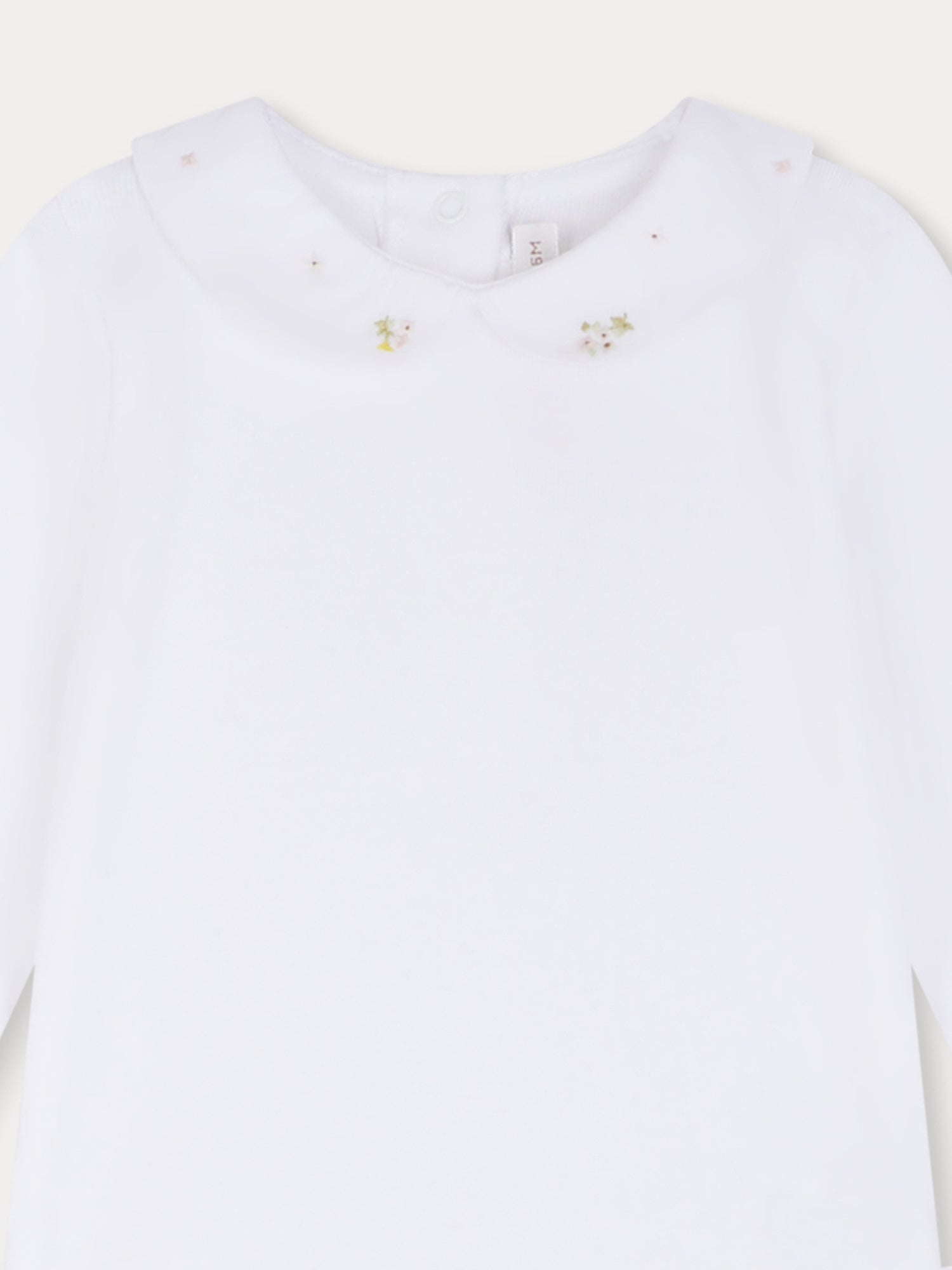 Baby Girls White Cotton Babysuit