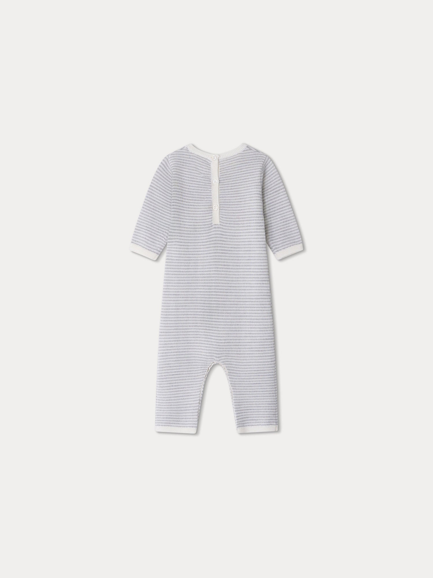 Baby Boys Blue Stripes Wool Babysuit