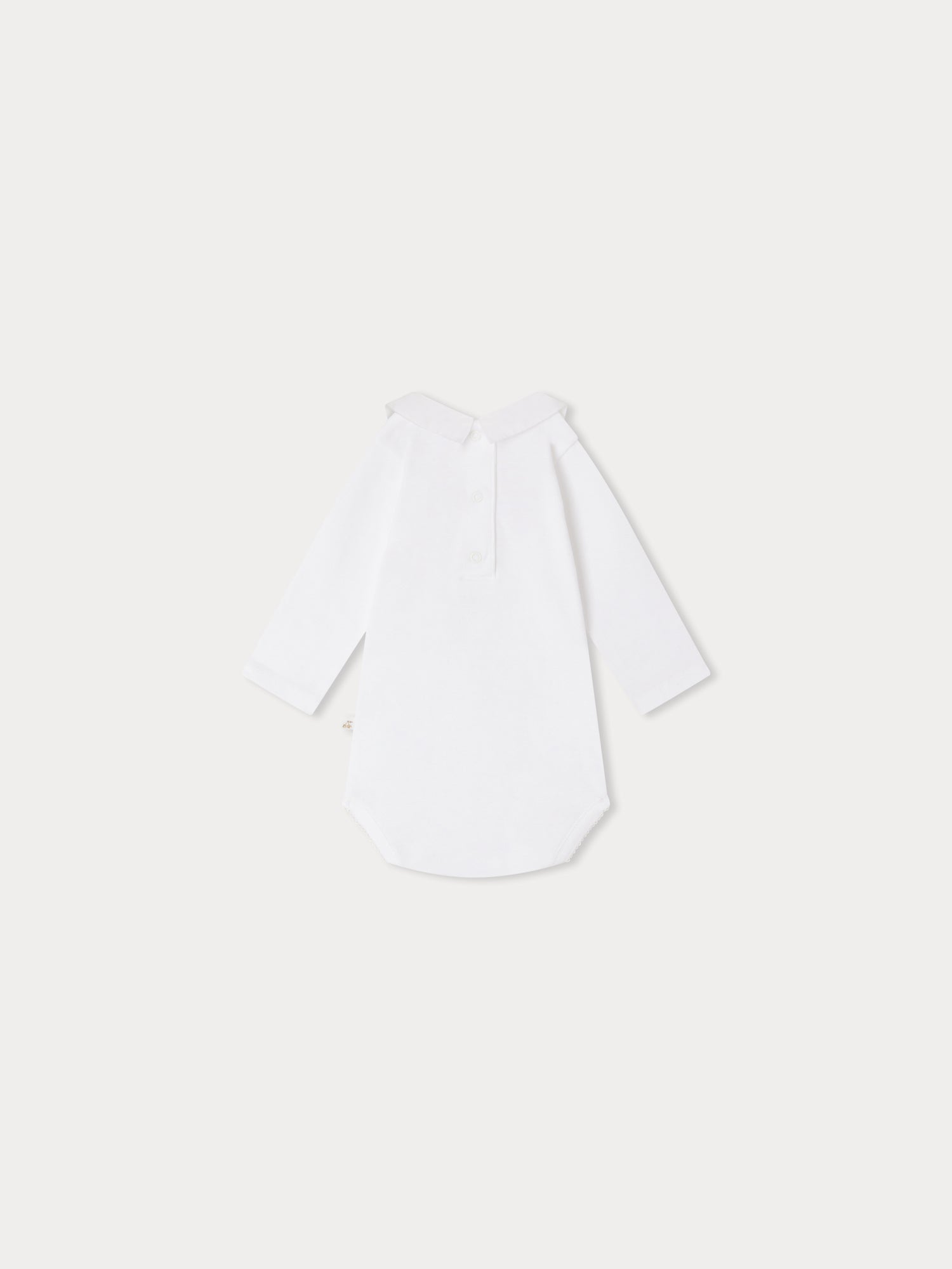 Baby Boys & Girls White Cotton Babysuit